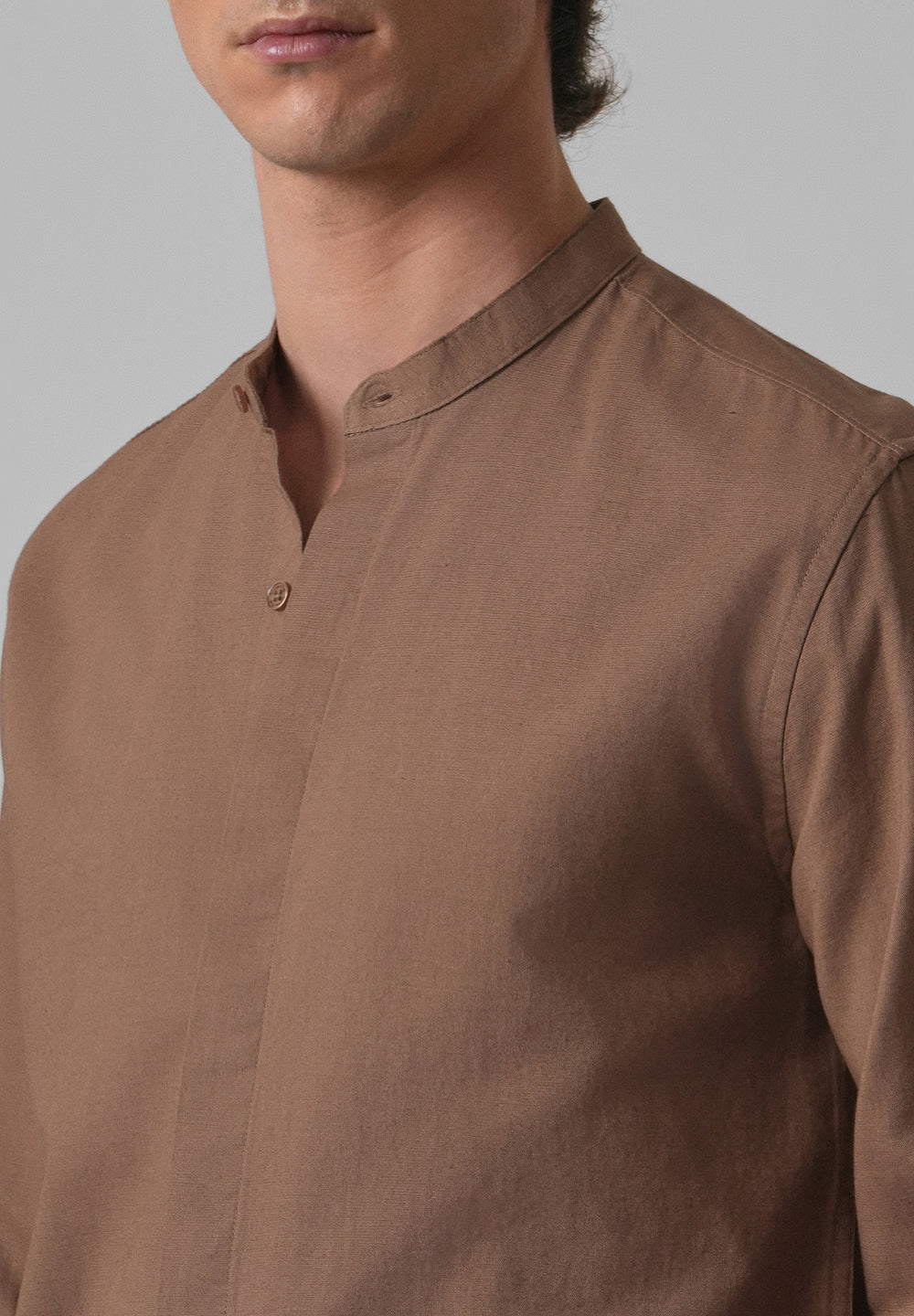 Brown Cotton Linen Shirt