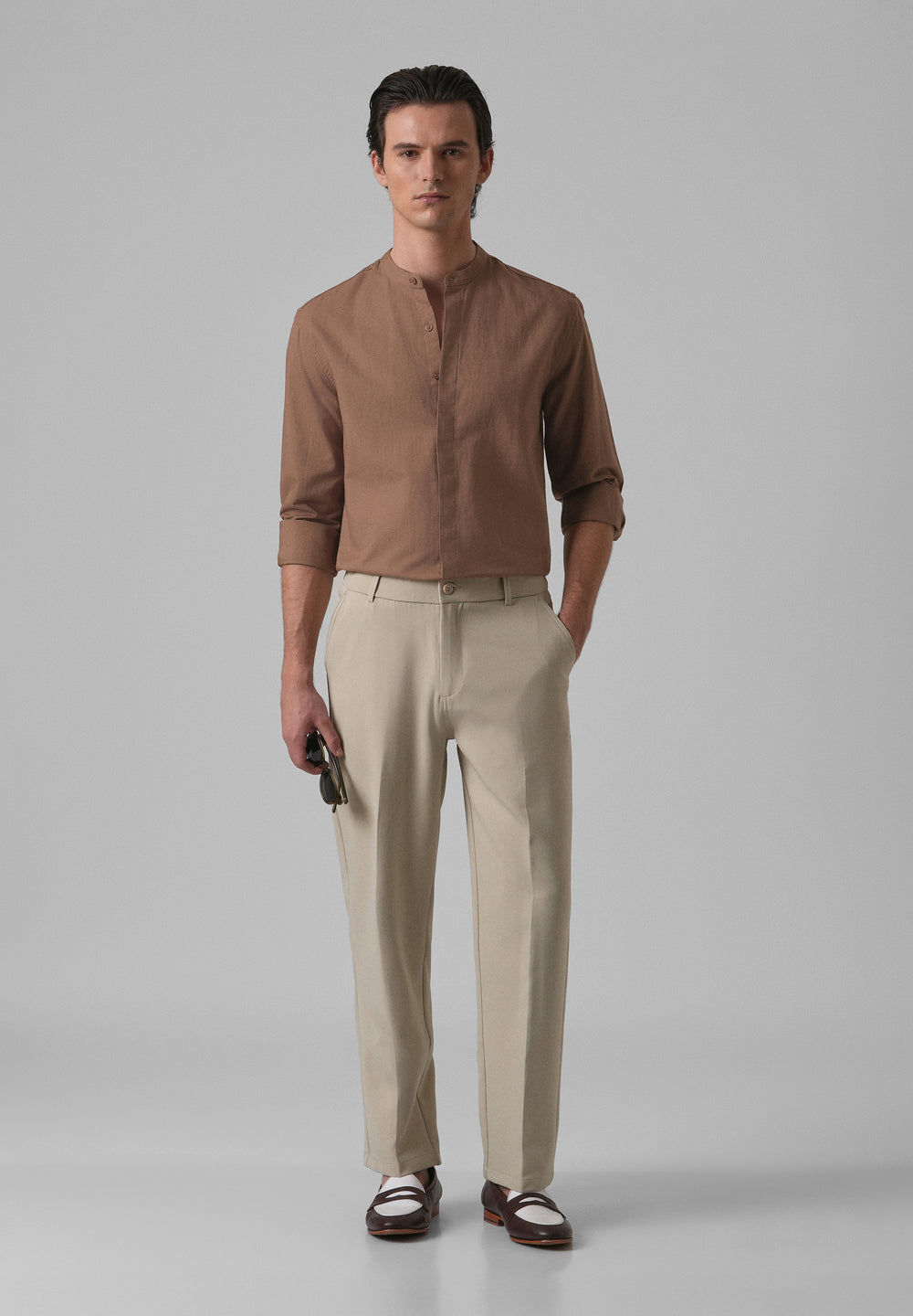 Brown Cotton Linen Shirt