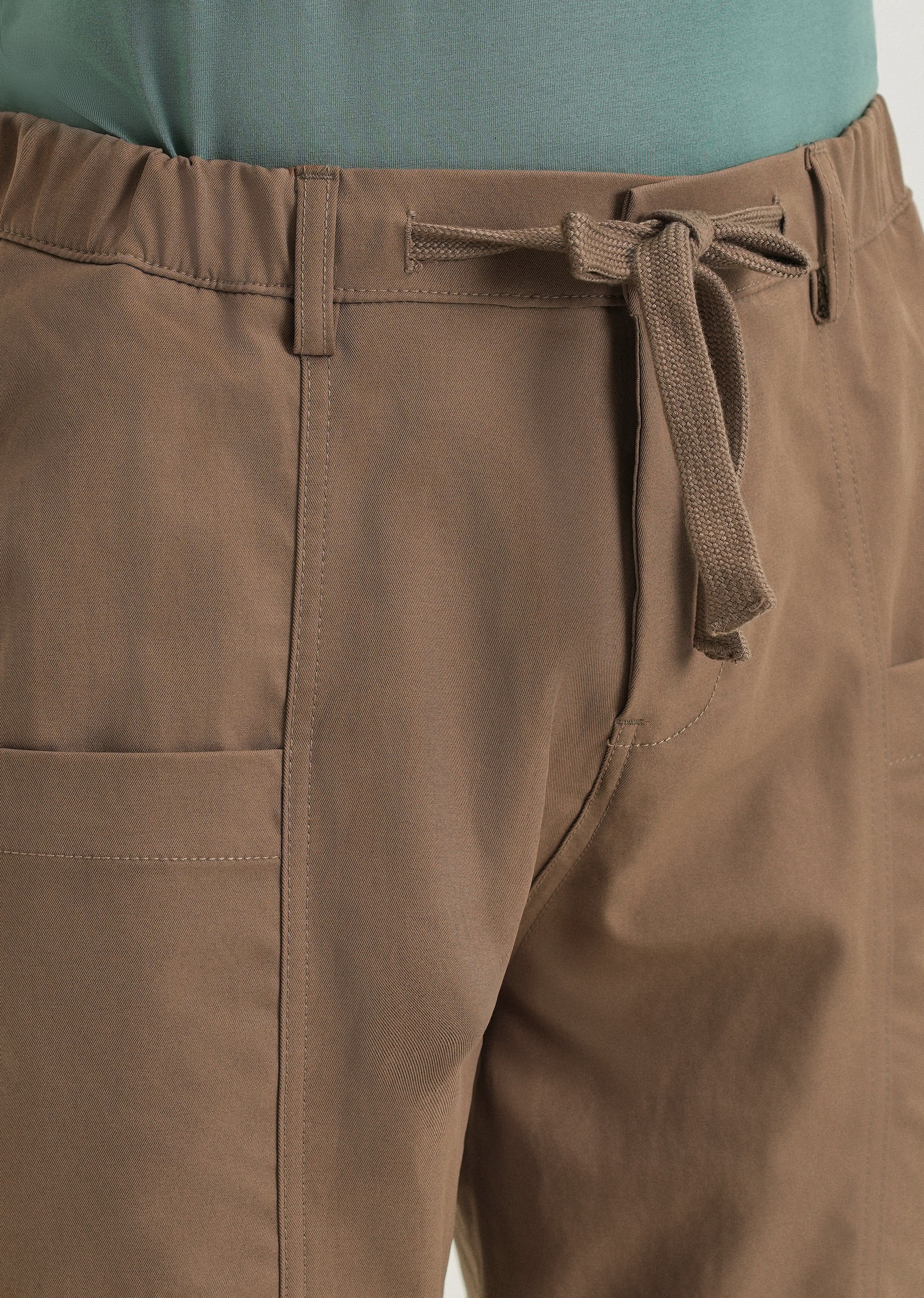 Brown Drawstring Panel Cargo Pant