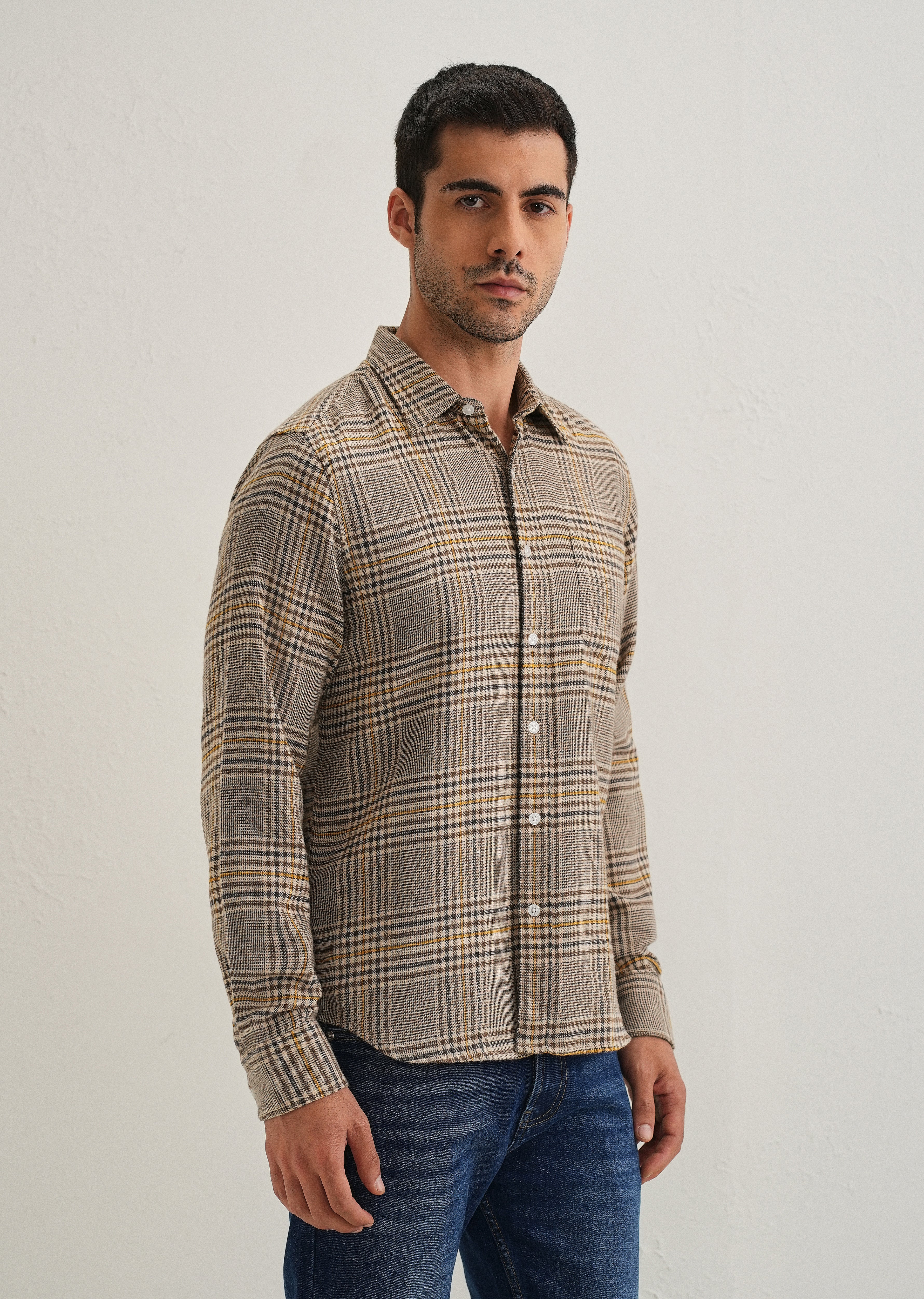 Brown Glen Plaid Check Shirt
