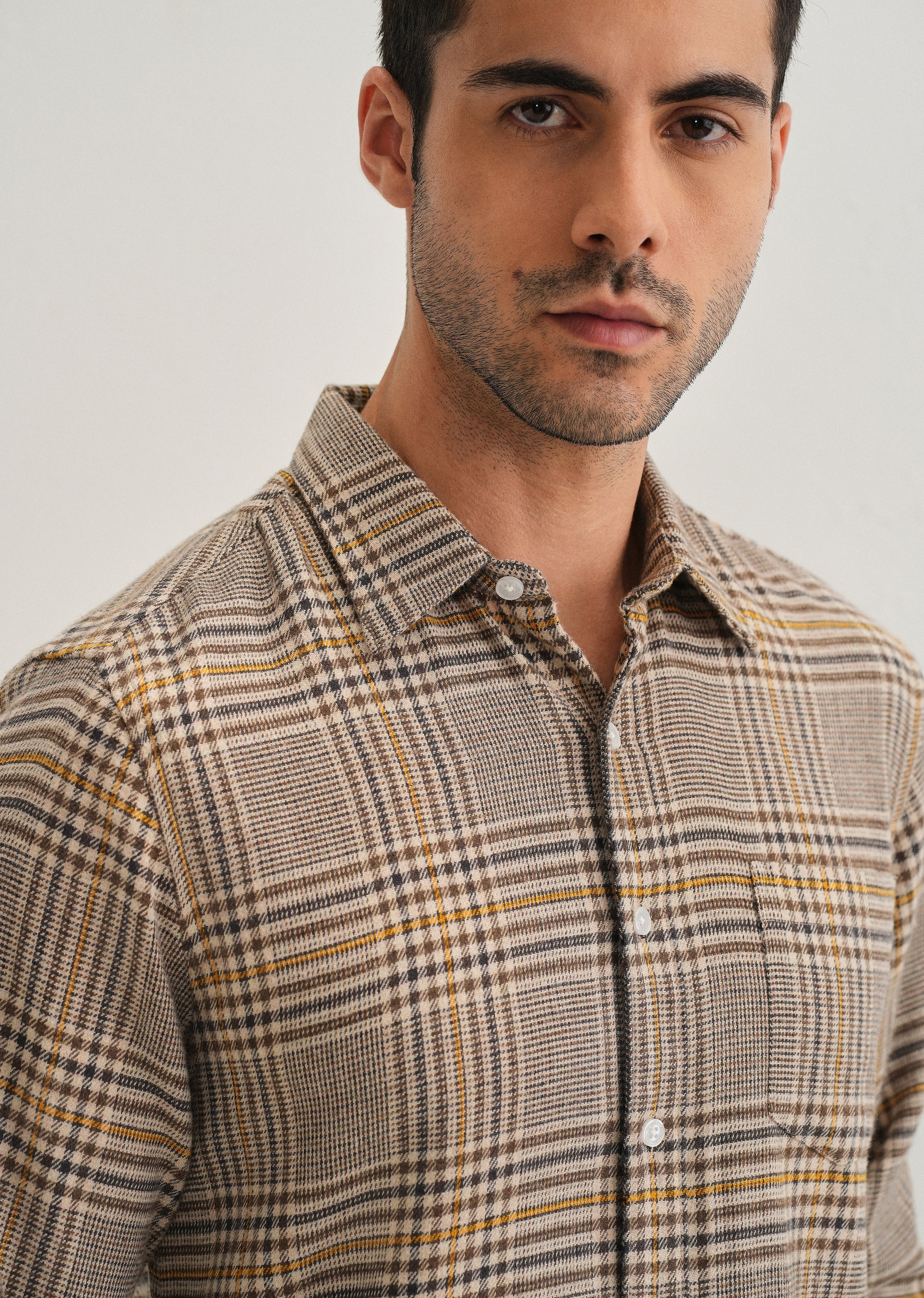 Brown Glen Plaid Check Shirt