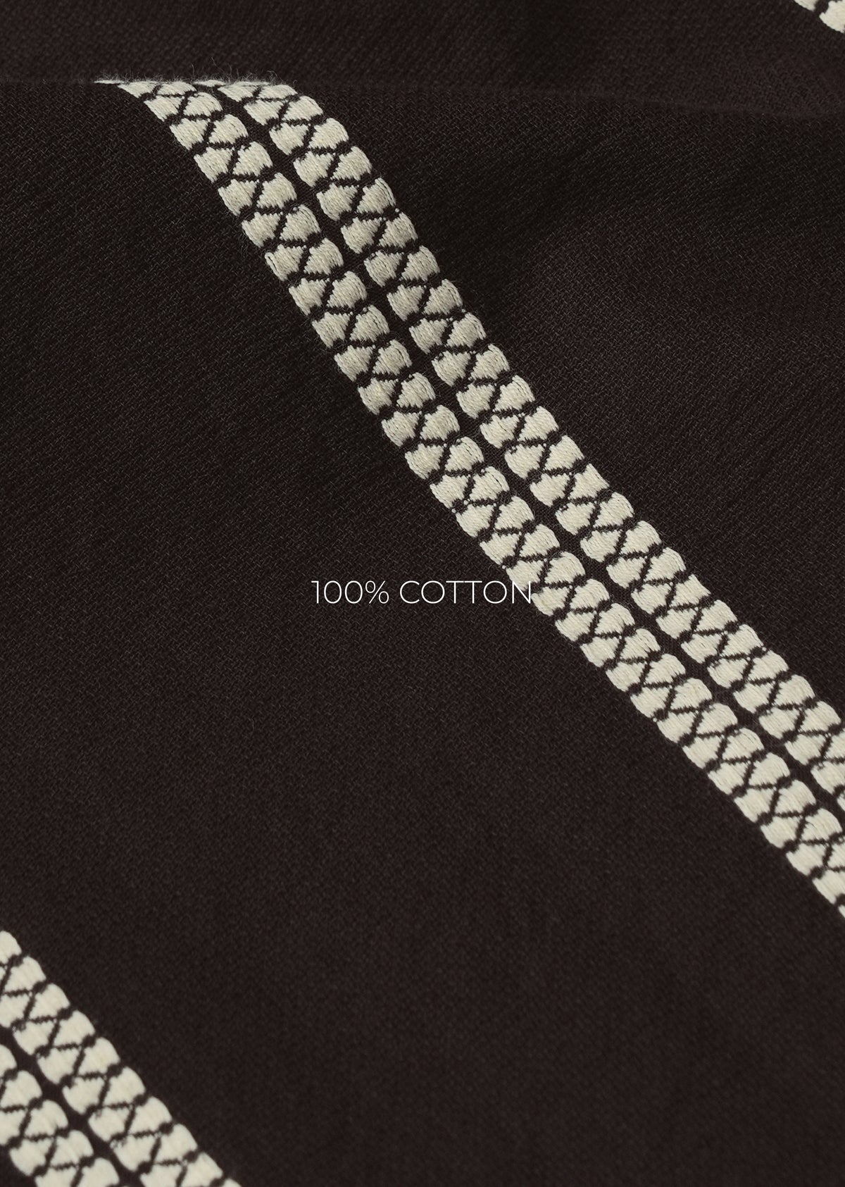 Dark Brown Jacquard Stripe Cotton Shirt