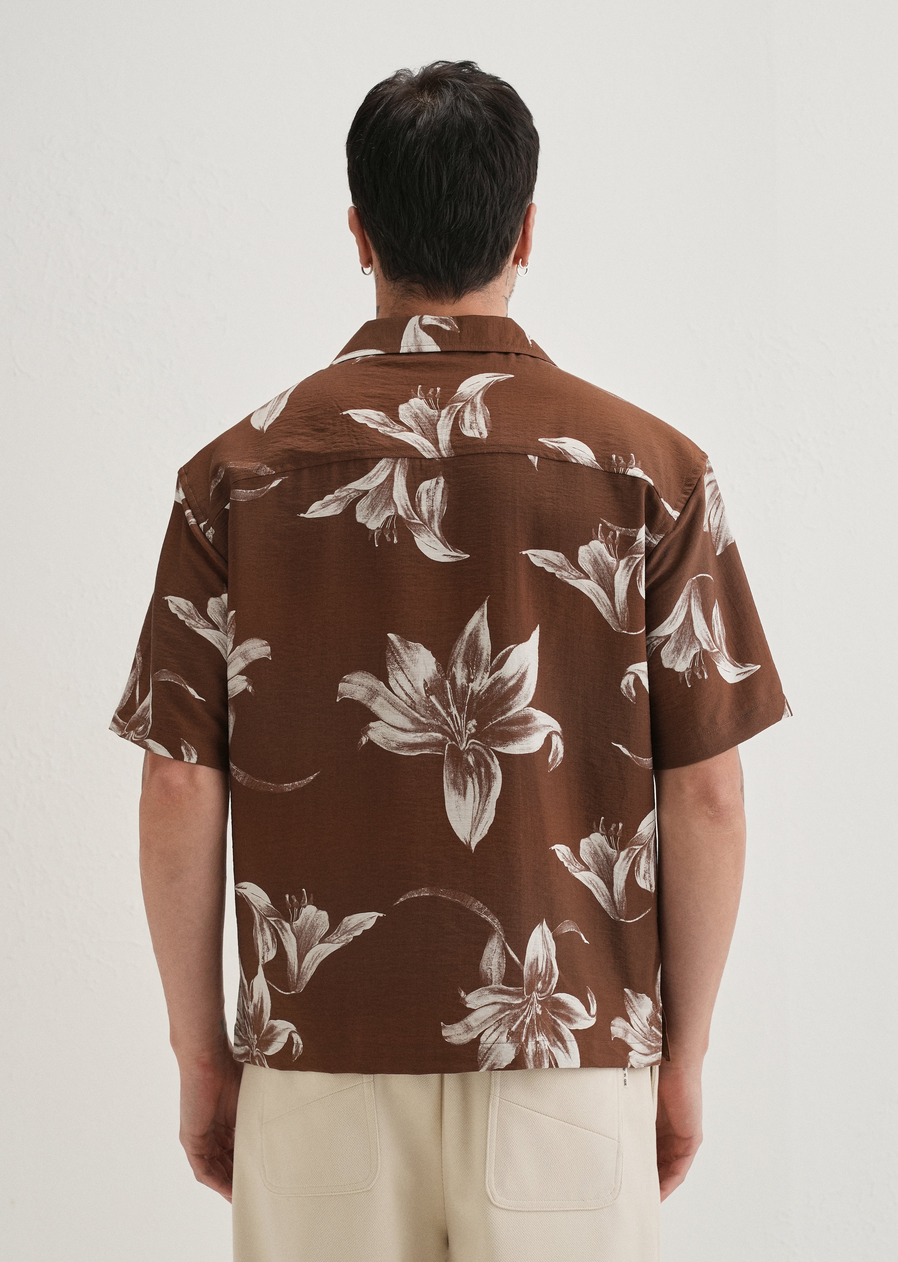 Brown Lily Floral Printed Shirt