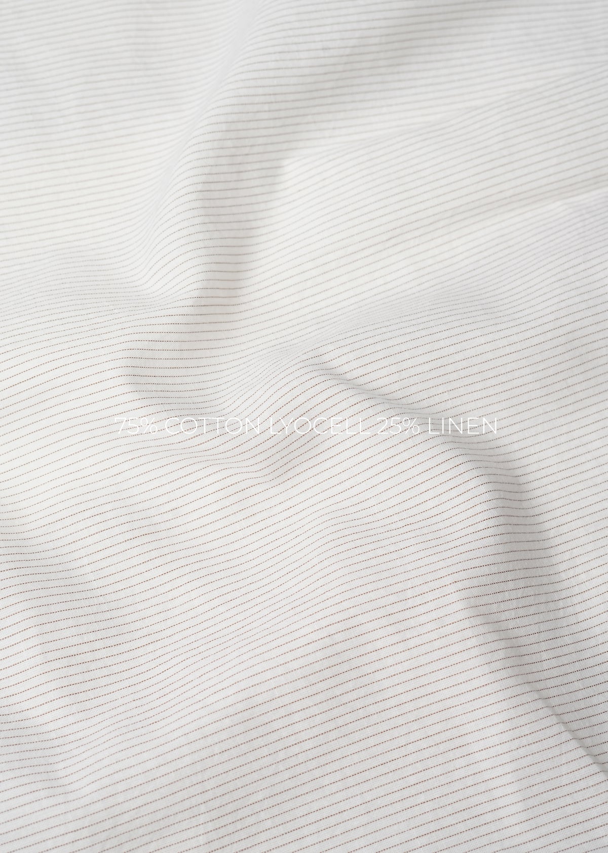 Brown Lyocell Linen Pinstripe Shirt