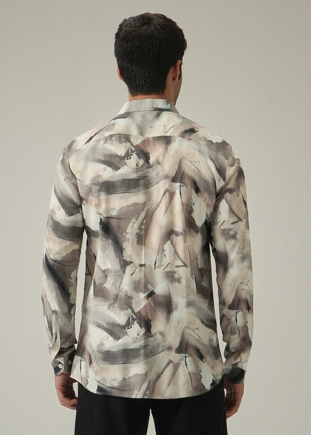 Brown Monochrome Print Shirt