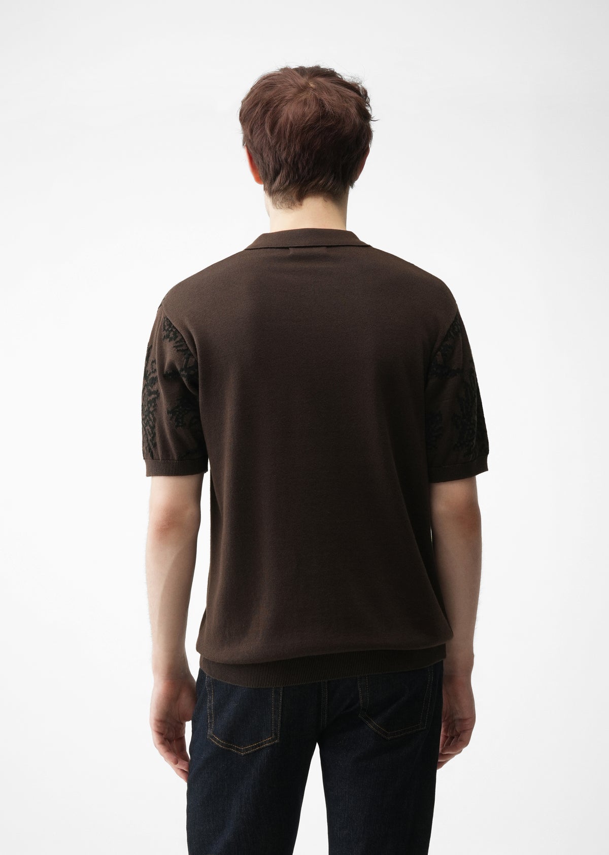 Brown Paisley Quarter Zipper Polo