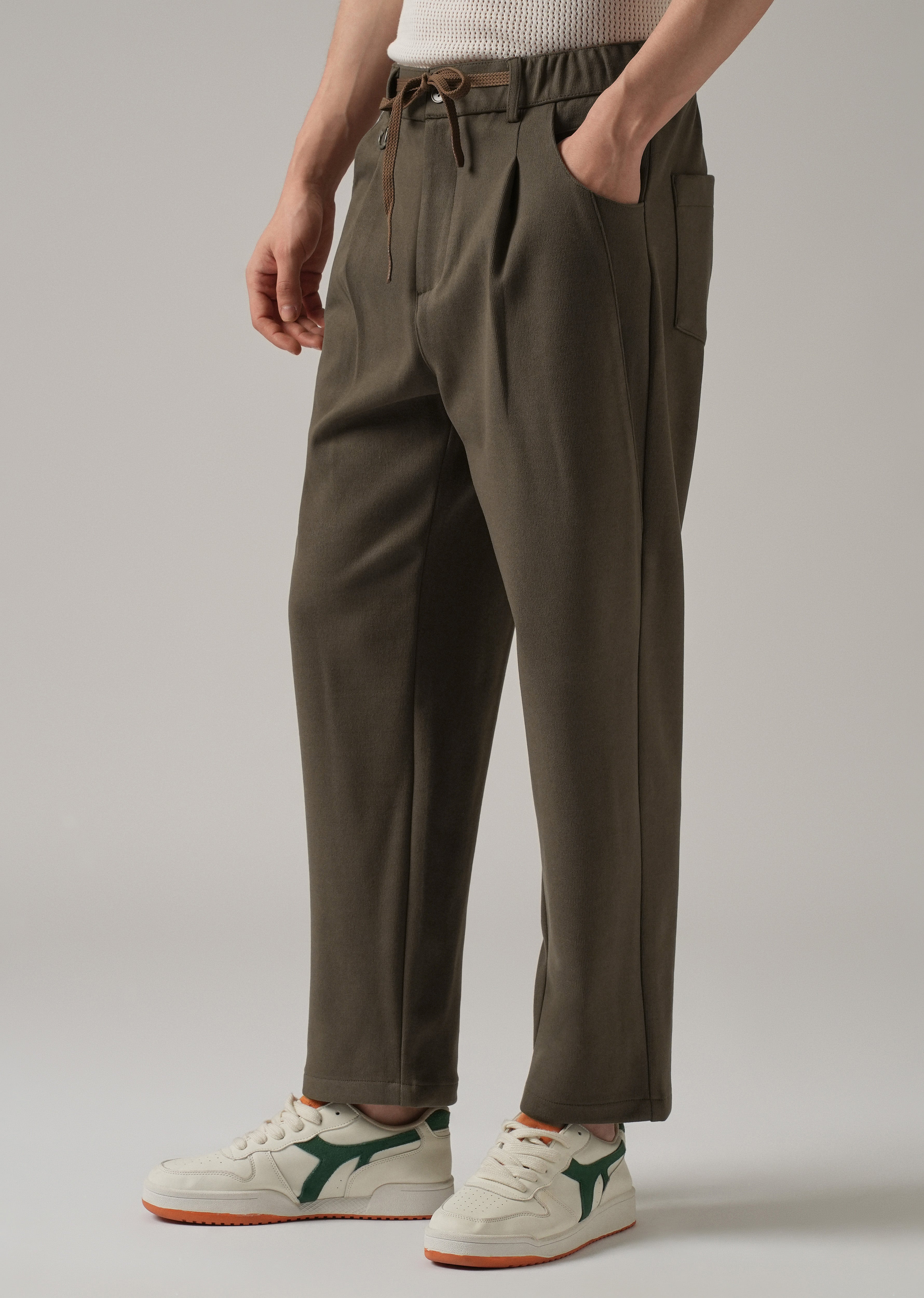 Brown Pin Stripe Suede Pant