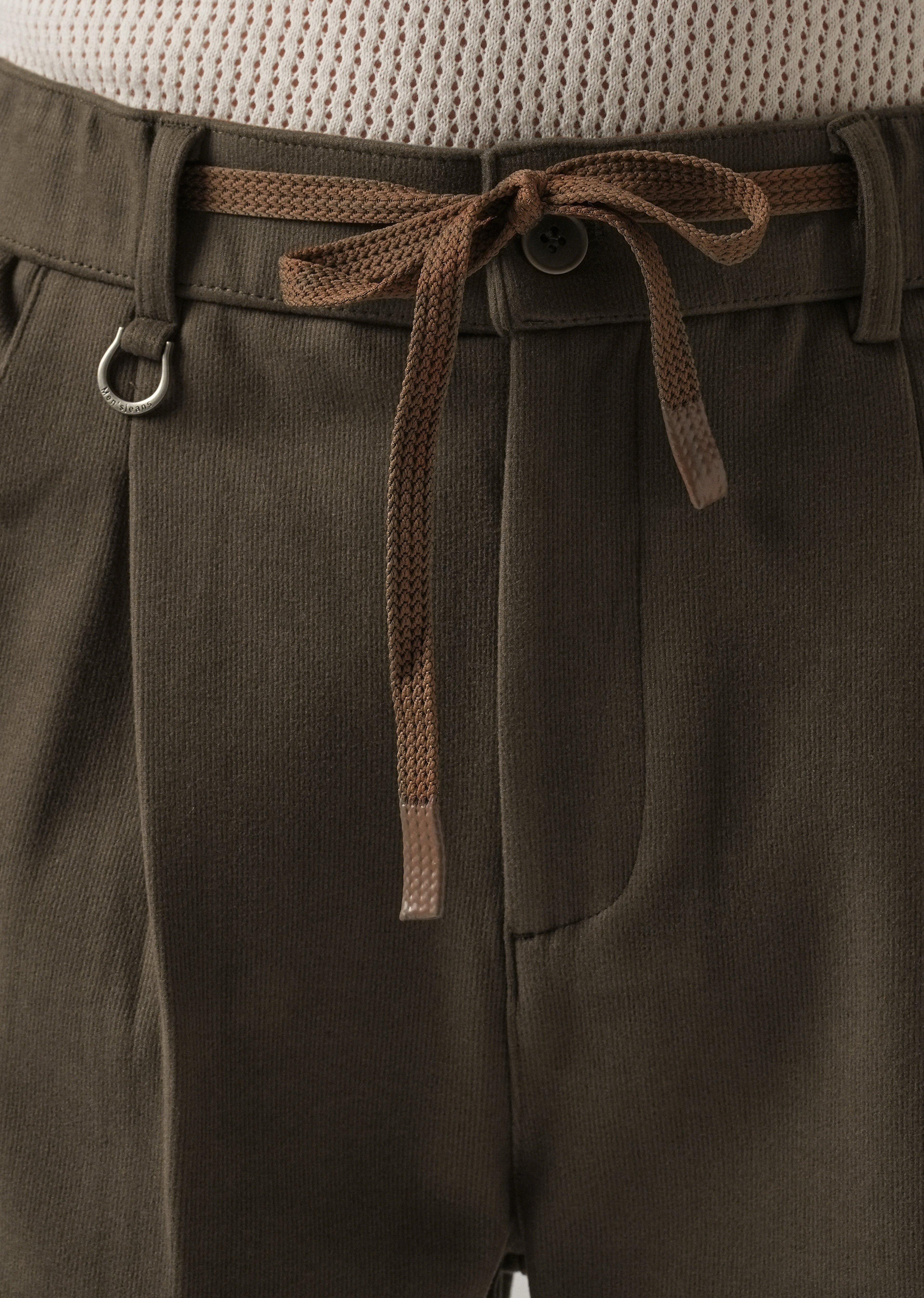 Brown Pin Stripe Suede Pant