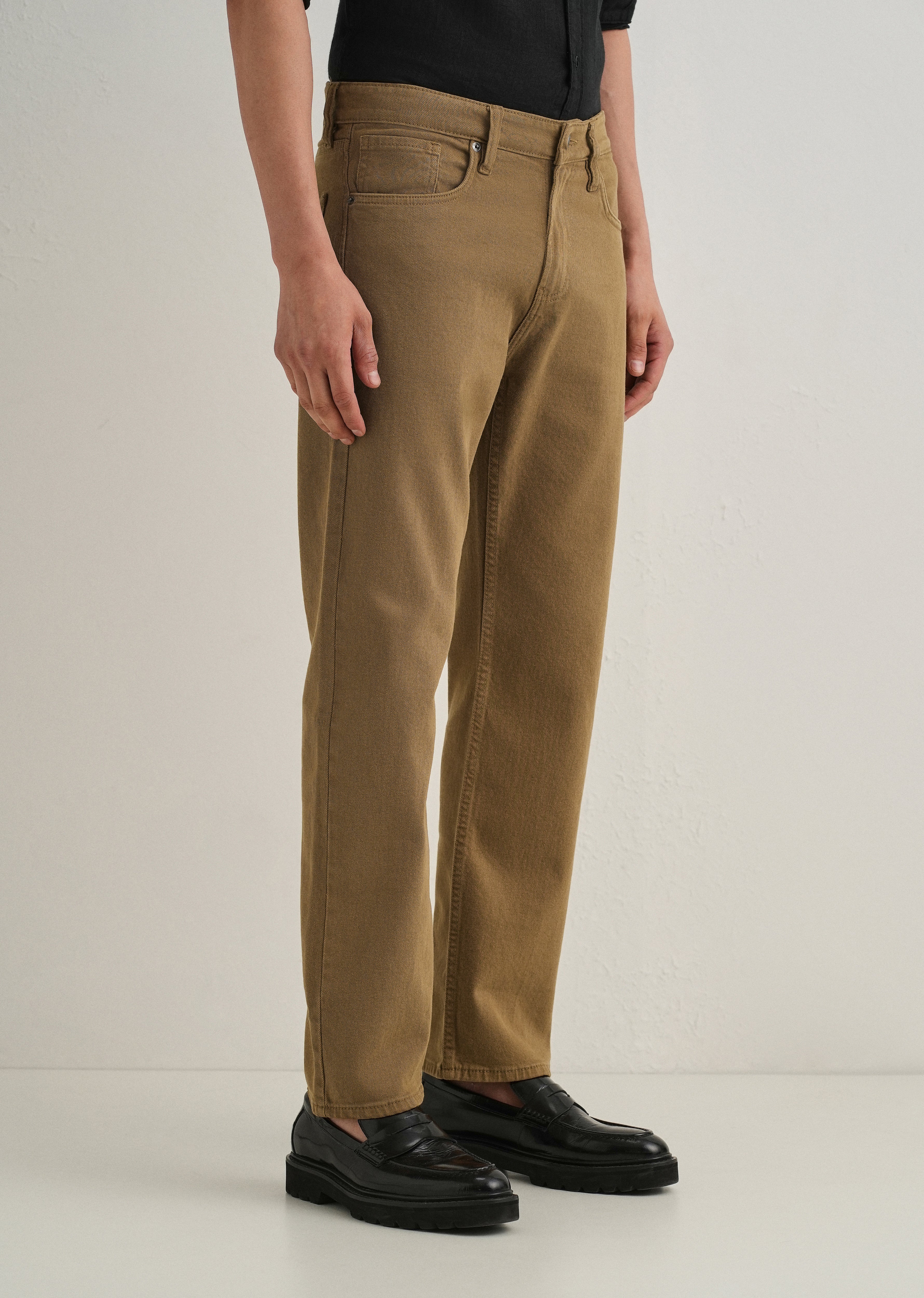 Brown Regular Fit Denim