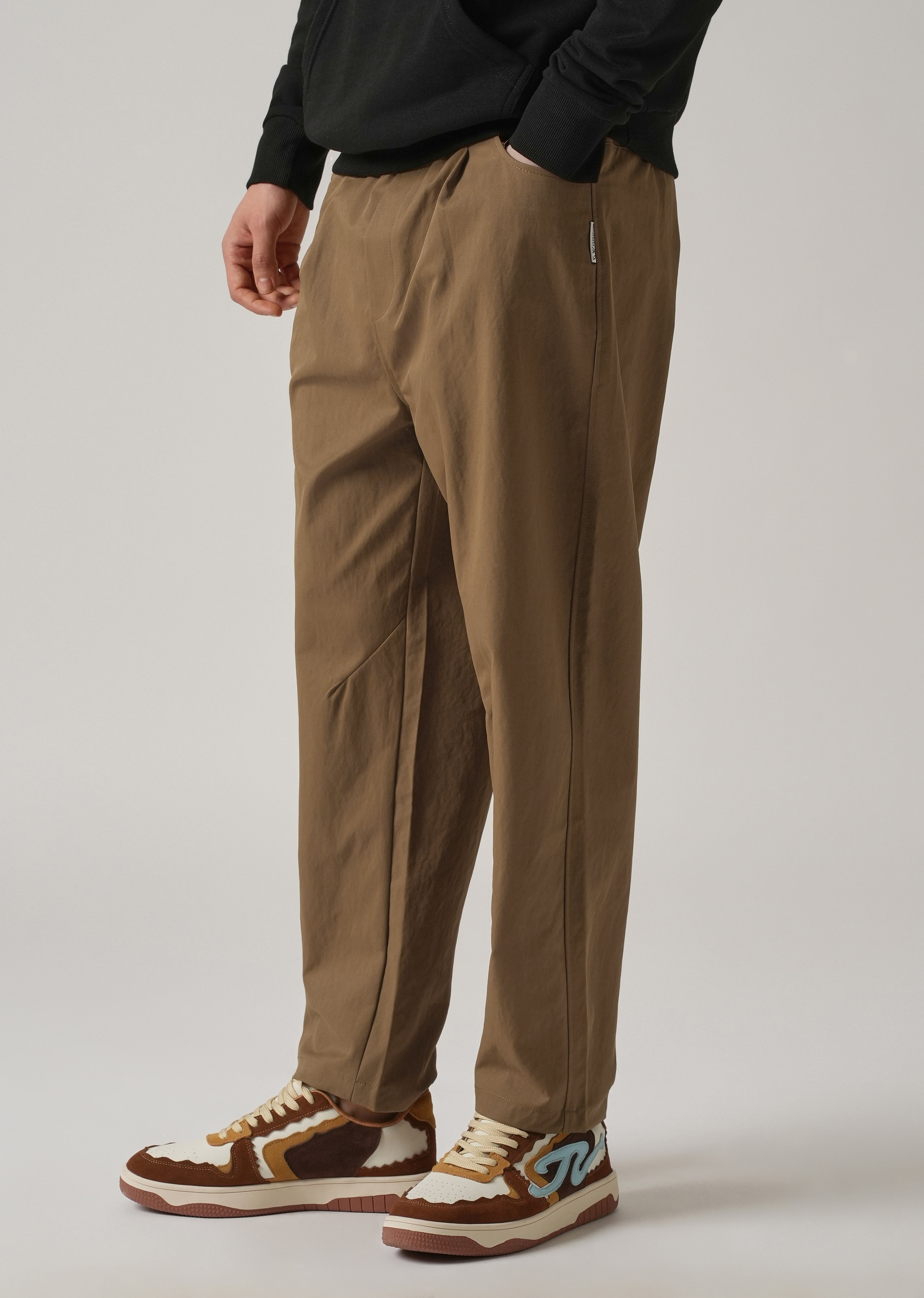 Brown Twill Relaxed Fit Pant