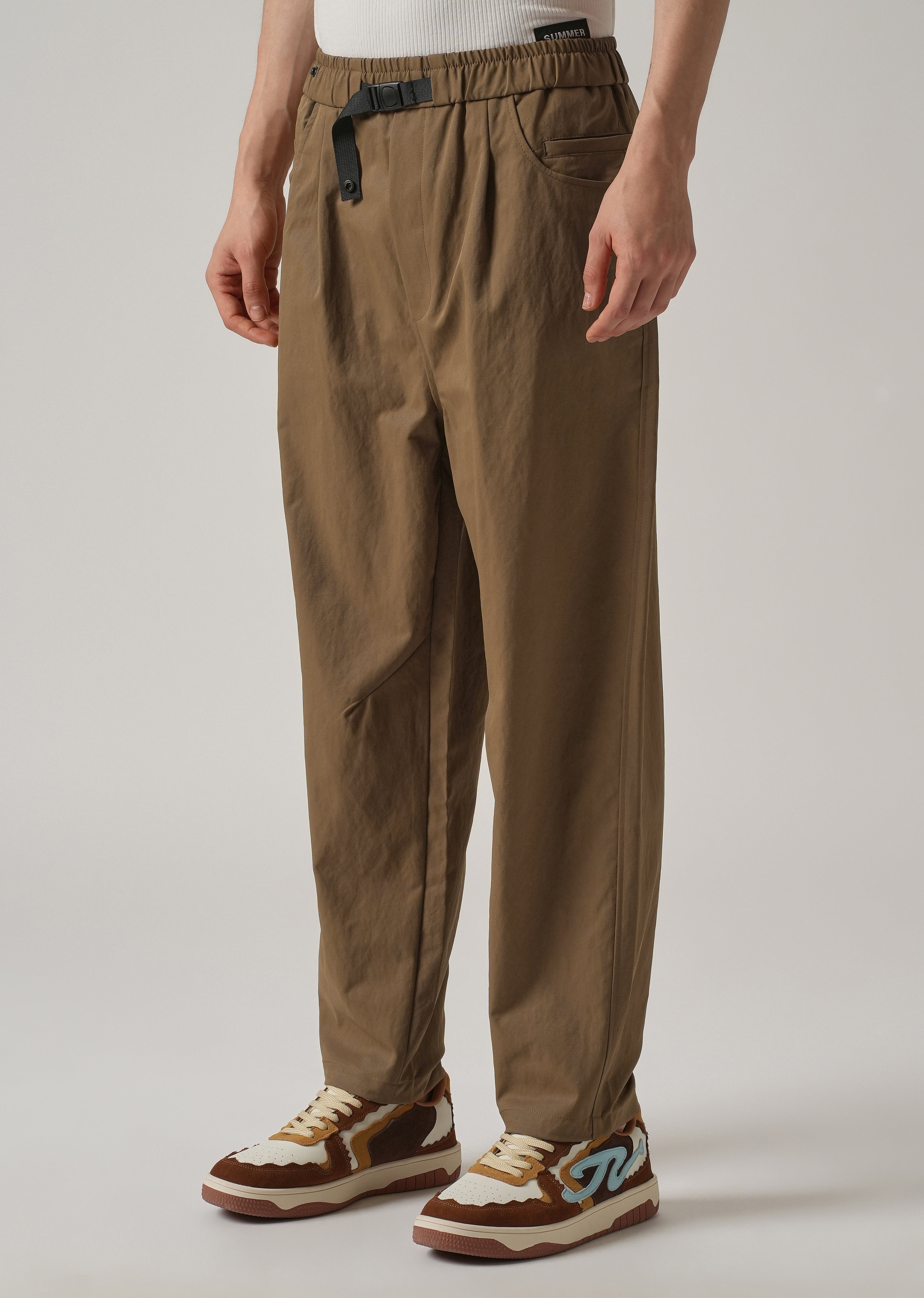 Brown Twill Relaxed Fit Pant