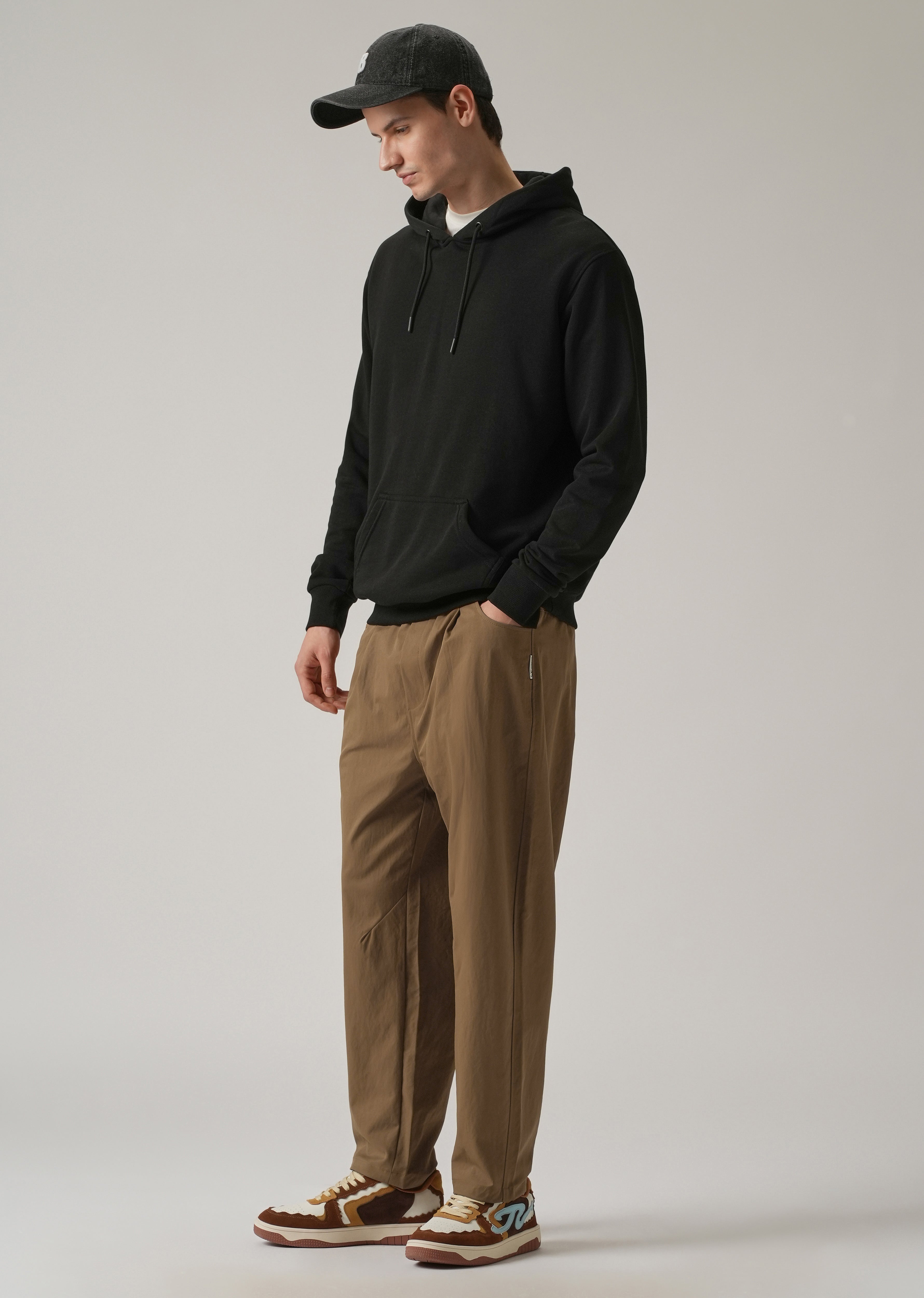 Brown Twill Relaxed Fit Pant