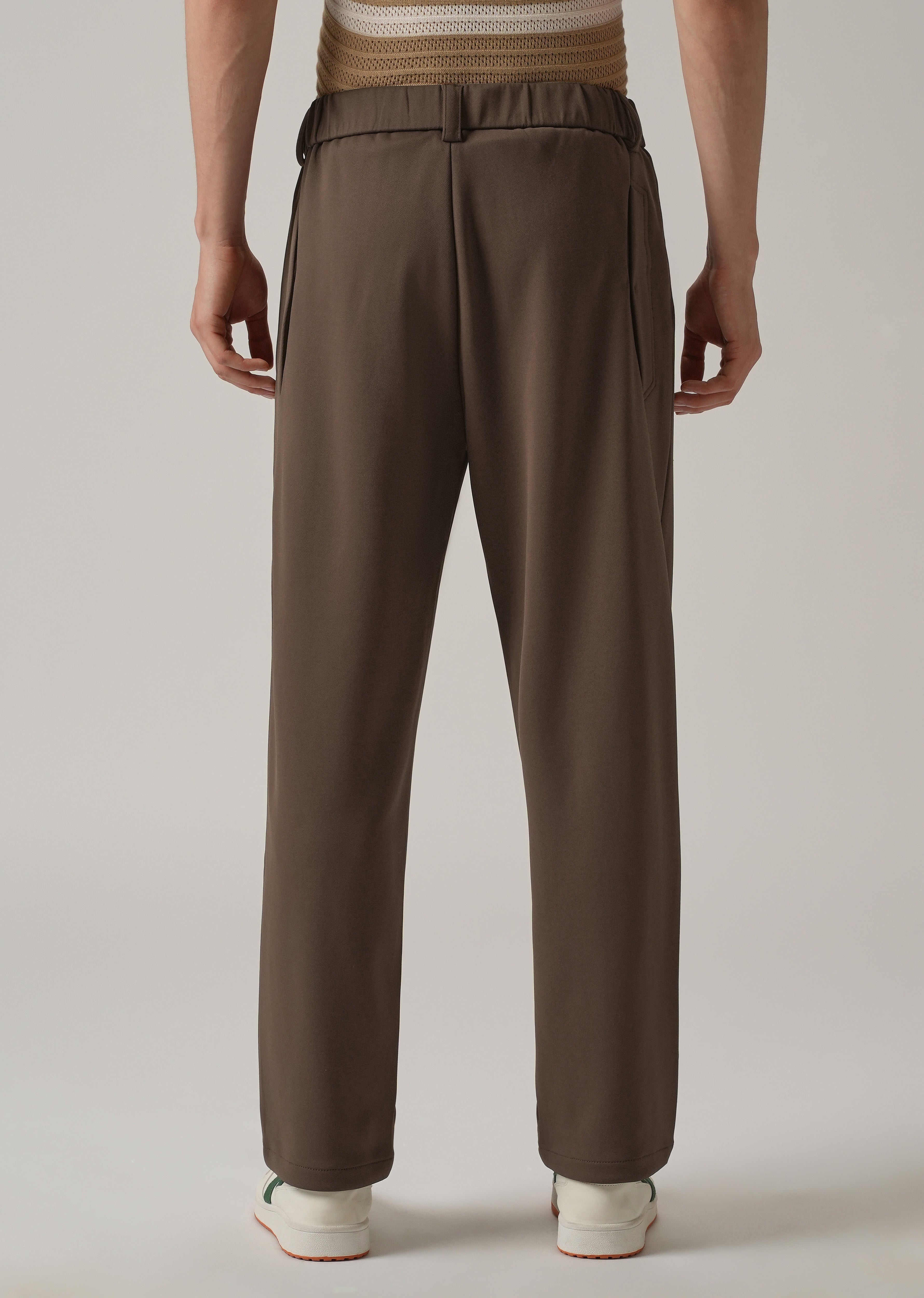 Brown Stretch Elasticated Pant