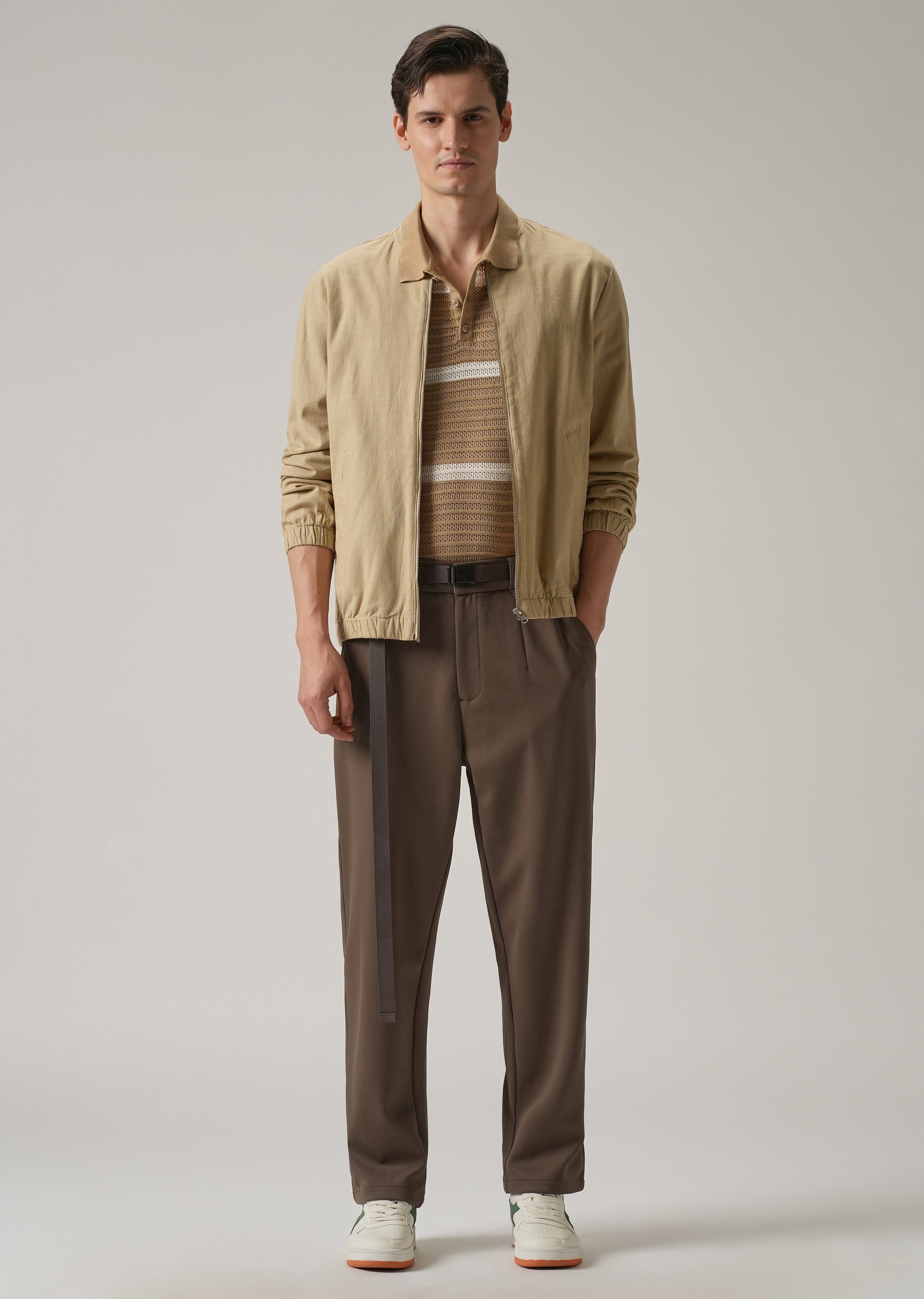 Brown Stretch Elasticated Pant