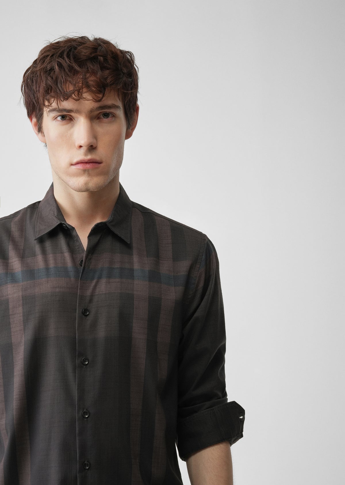 Brown Tonal Check Shirt