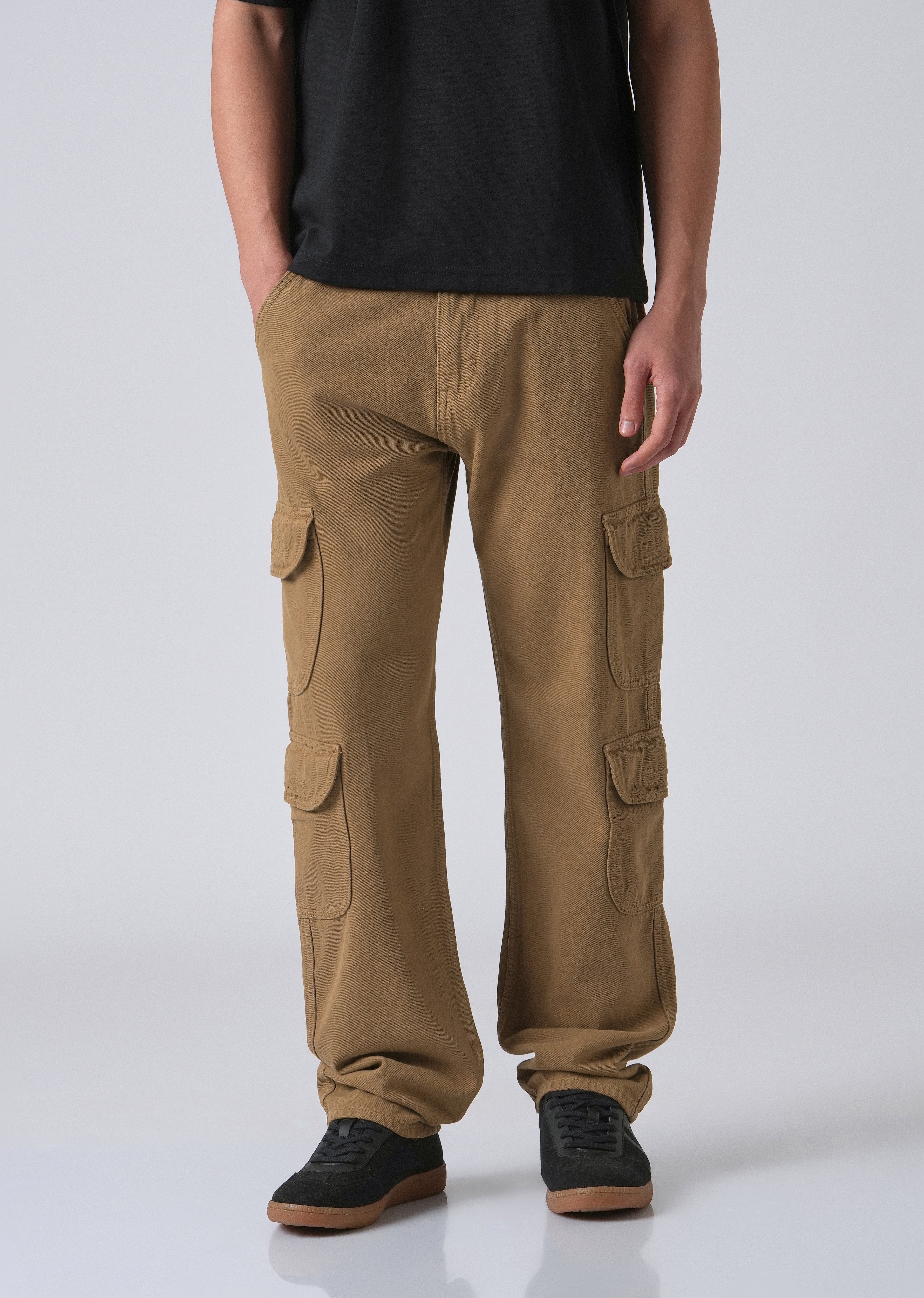 DOUBLE POCKET CARGO PANTS FTW Brown Double Pocket Cargo Denim 34