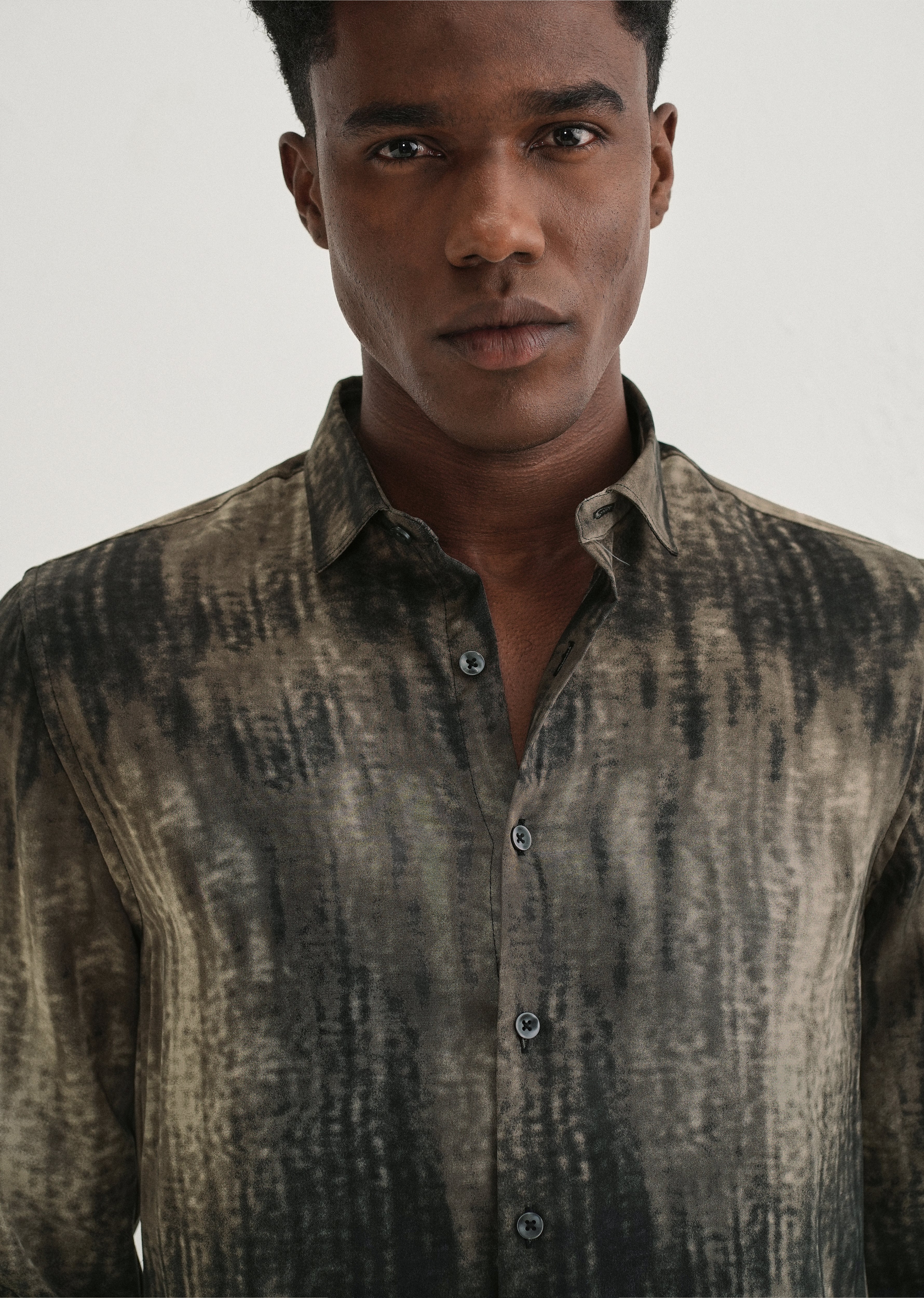 Brown Fade Abstract Printed Shirt