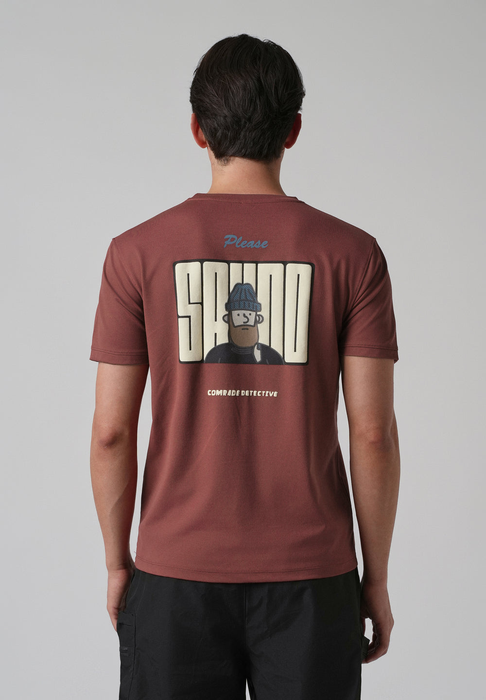 Brunt Brown Printed Slim Fit T-shirt
