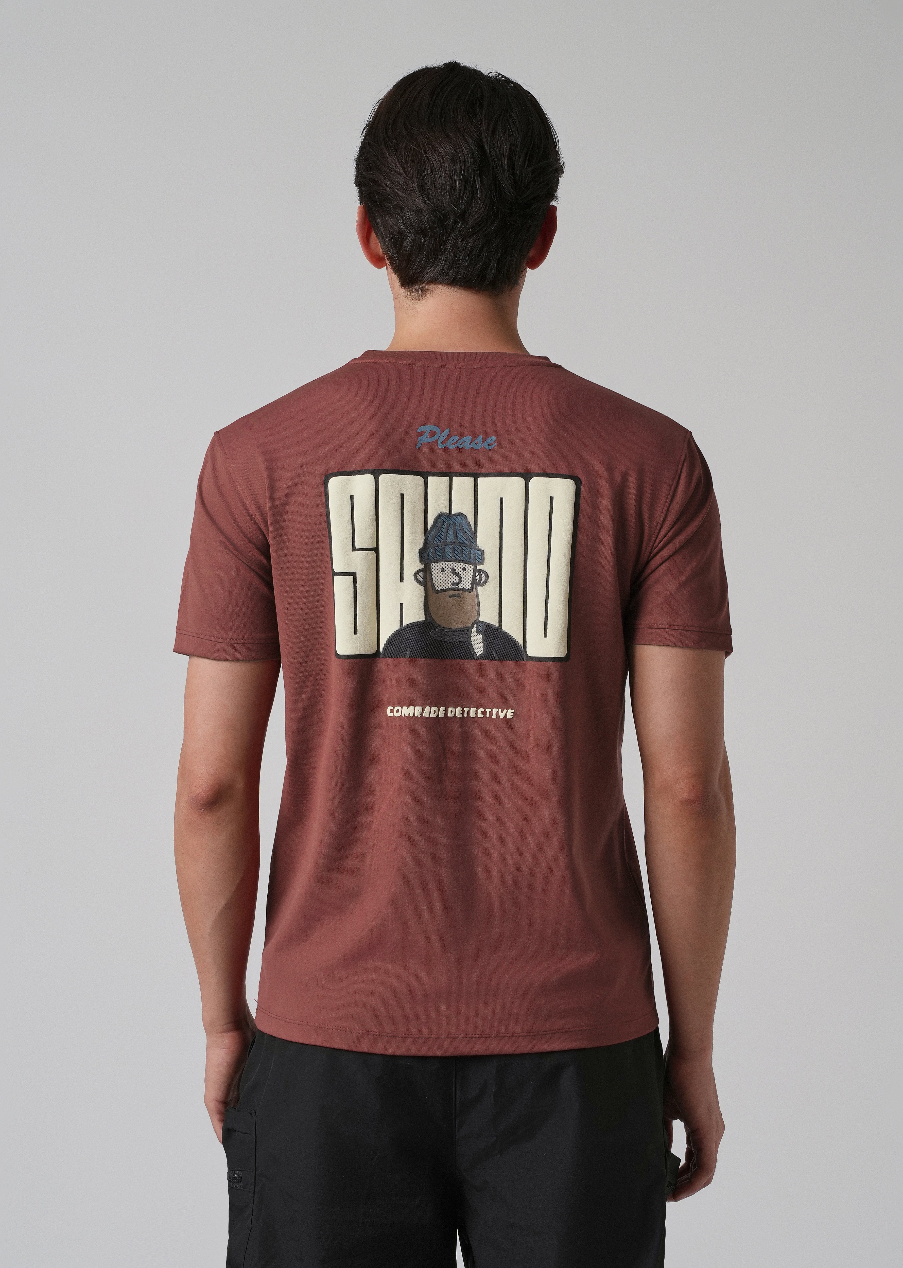 Brunt Brown Printed Slim Fit T-shirt