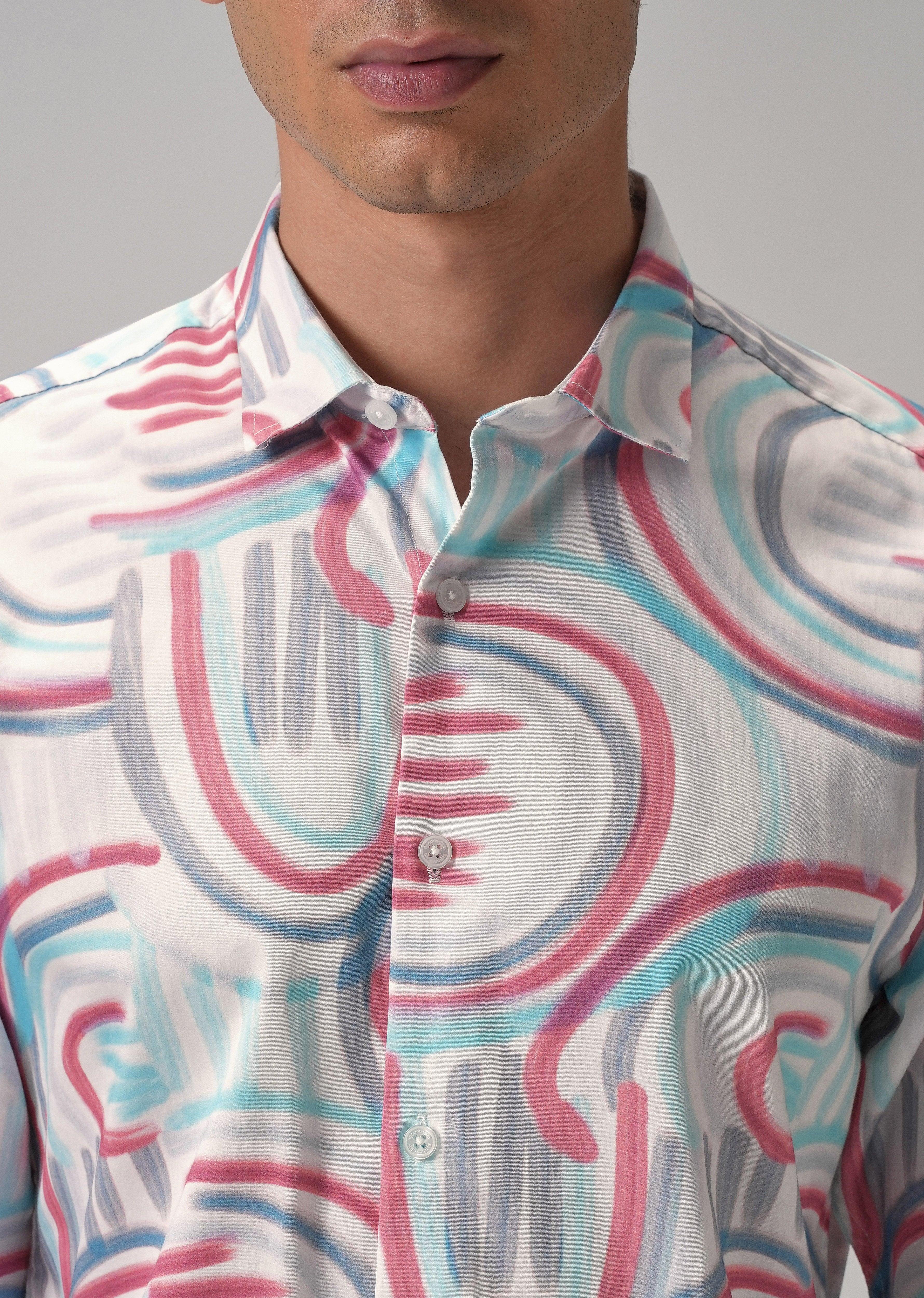 Brush Stroke Full Sleeve Printed Shirt