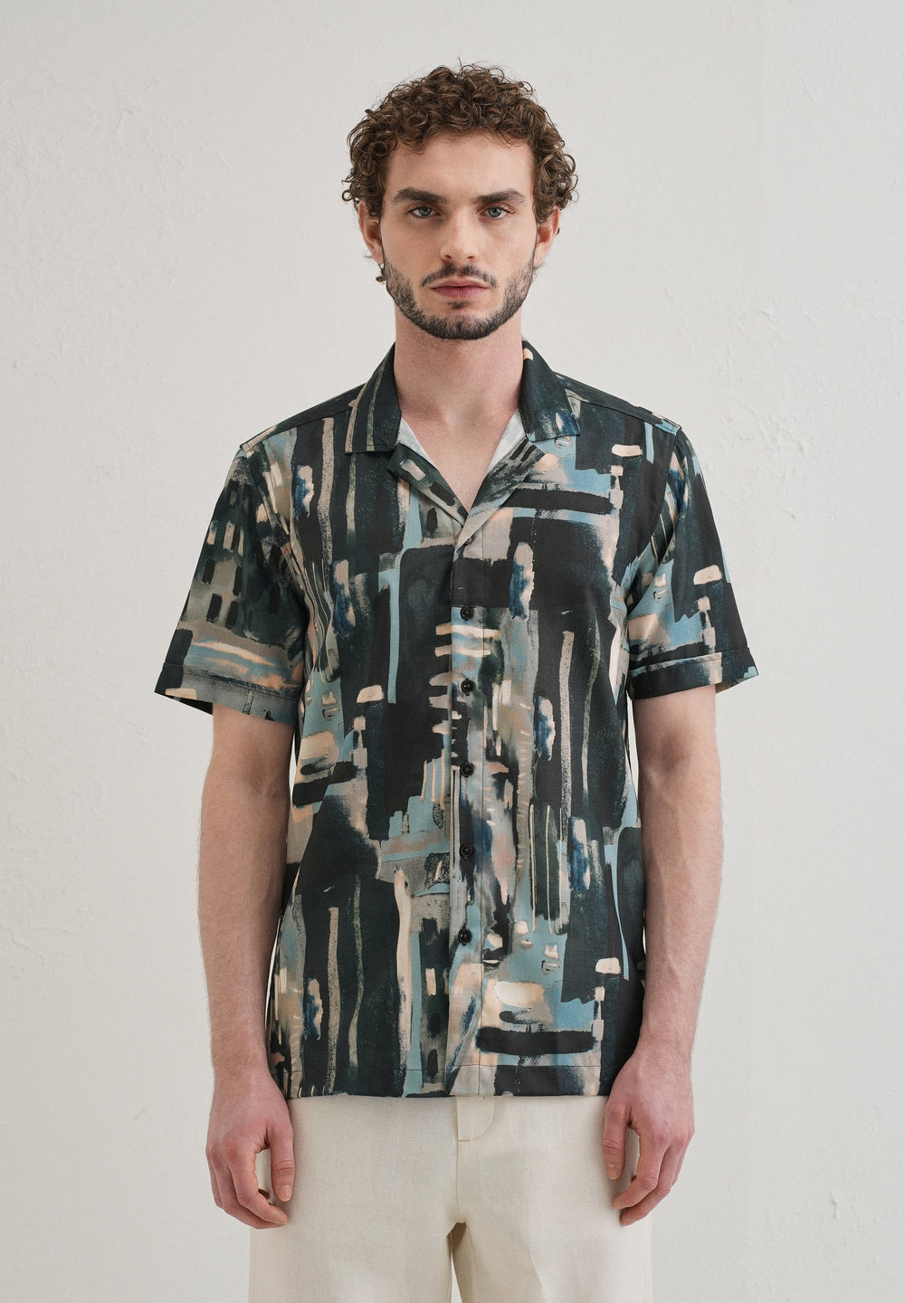 Brush Work Half Sleeve Shirt