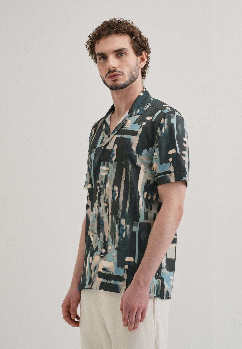 Brush Work Half Sleeve Shirt