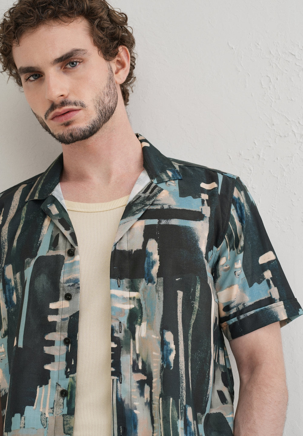 Brush Work Half Sleeve Shirt