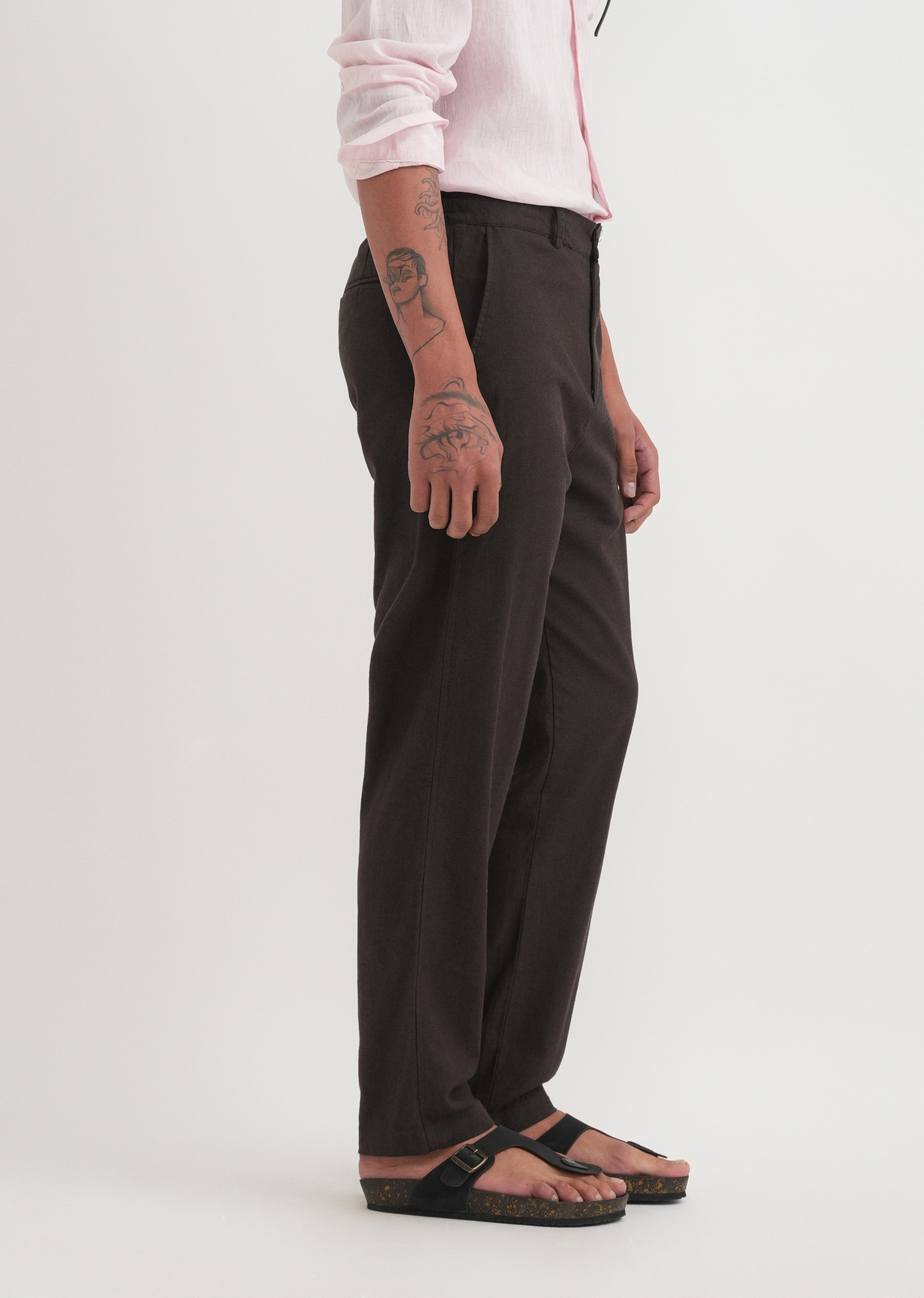 Burgundy Semi-Elasticated Relaxed Fit Trouser