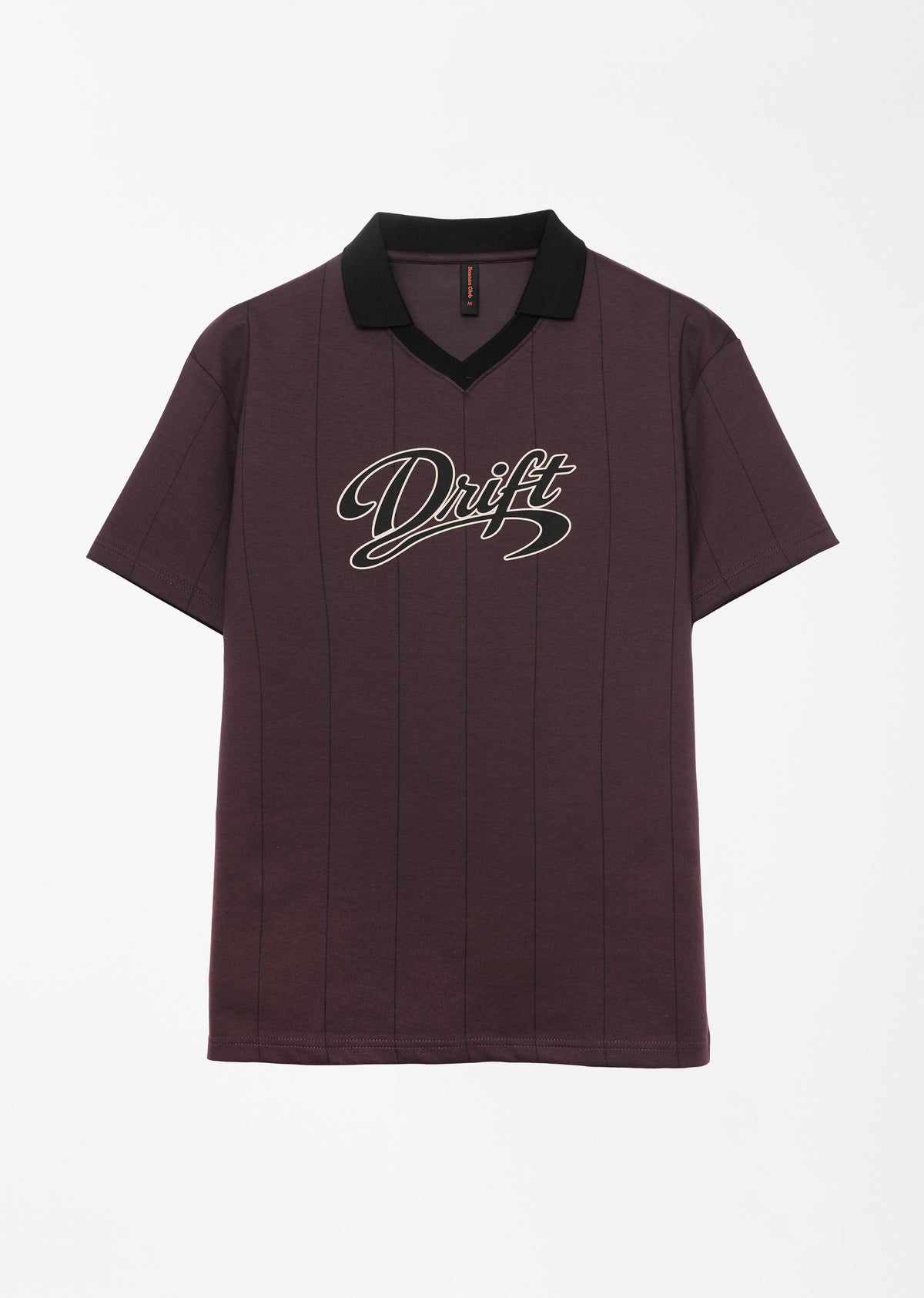 Burgundy Striped V-Neck Polo