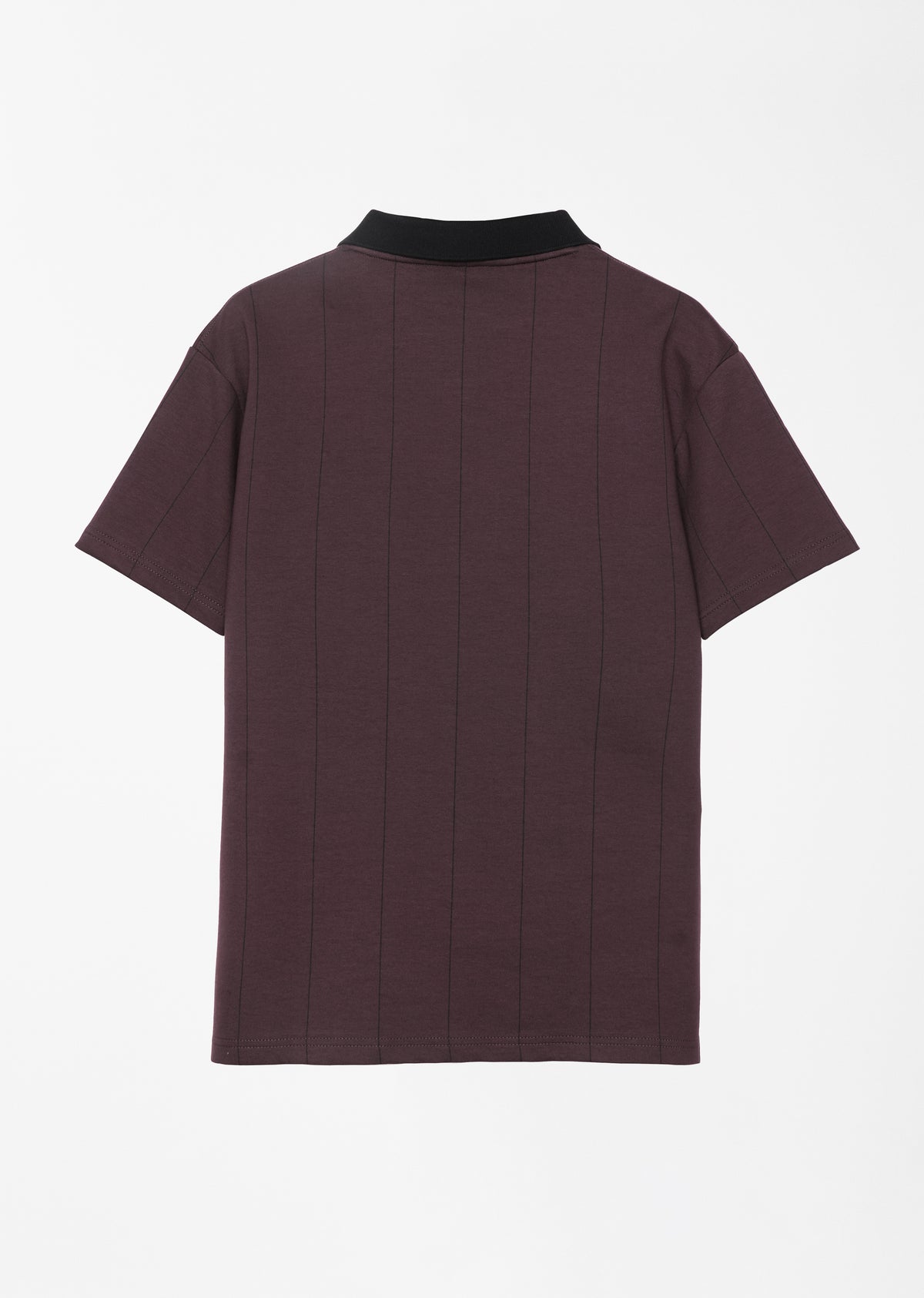 Burgundy Striped V-Neck Polo
