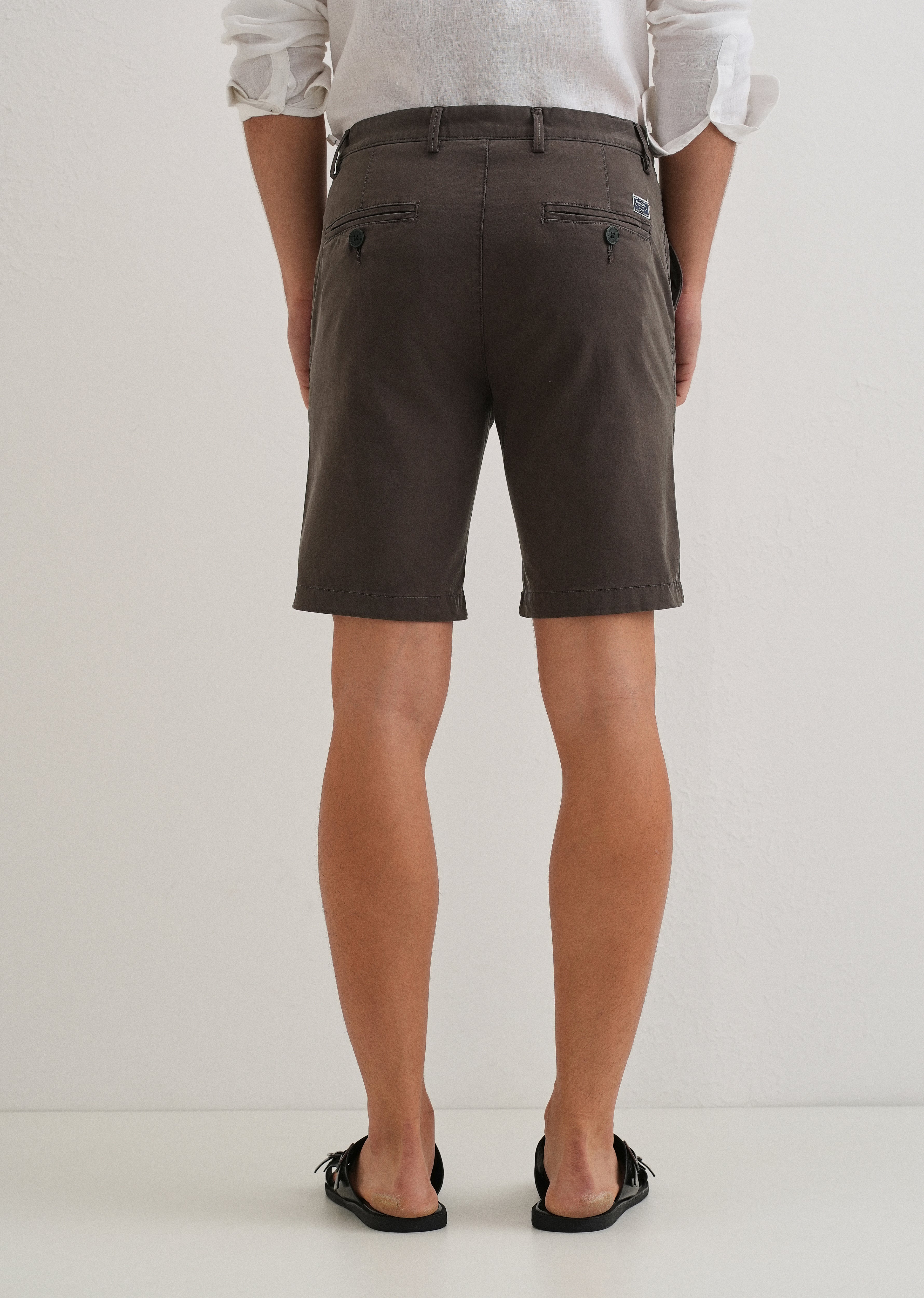 Burnt Brown Cotton Shorts