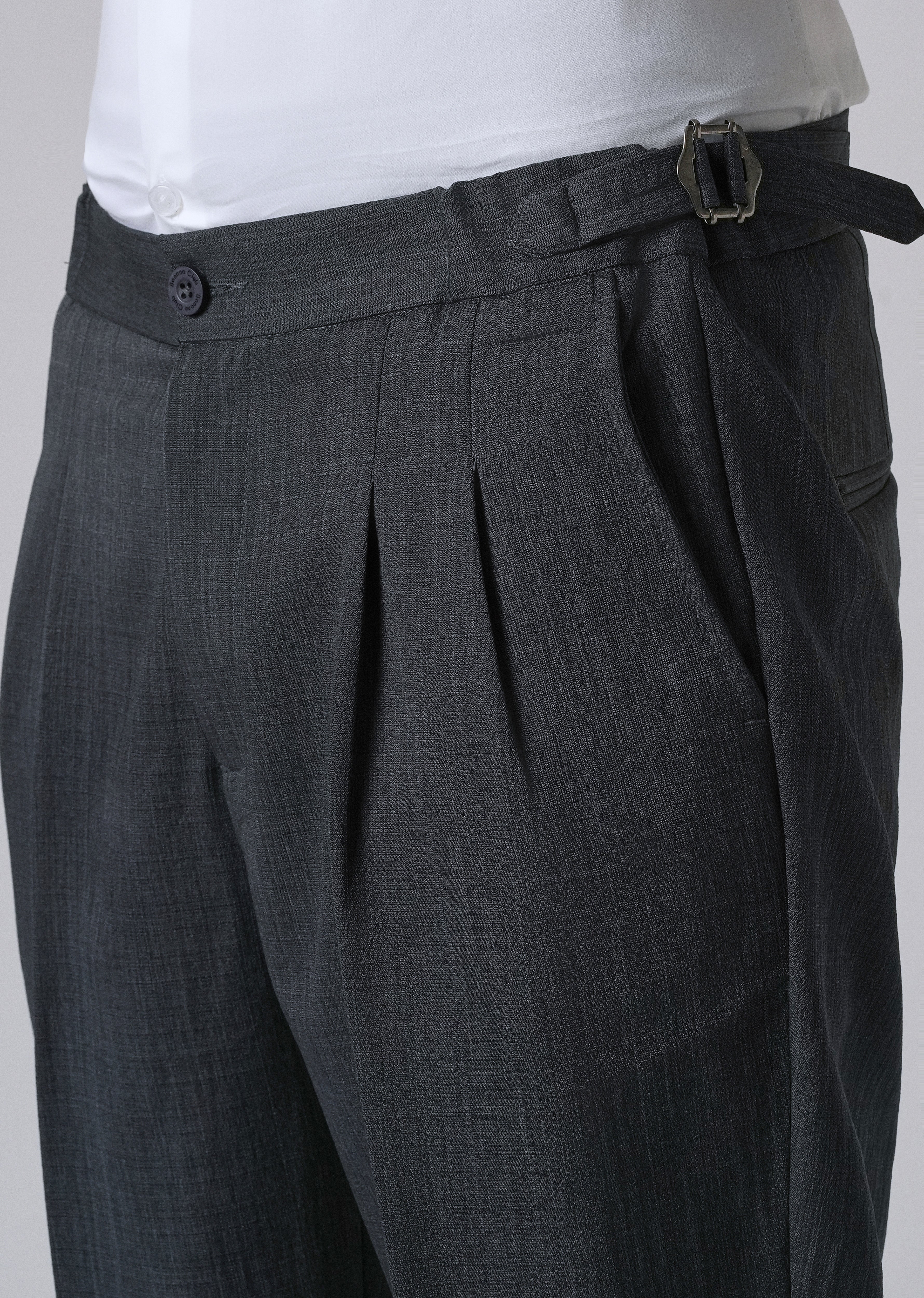 Burnt Grey Pleated Gurkha Pant
