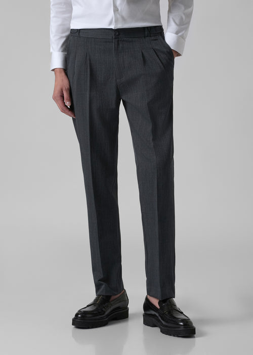 Burnt Grey Pleated Gurkha Pant