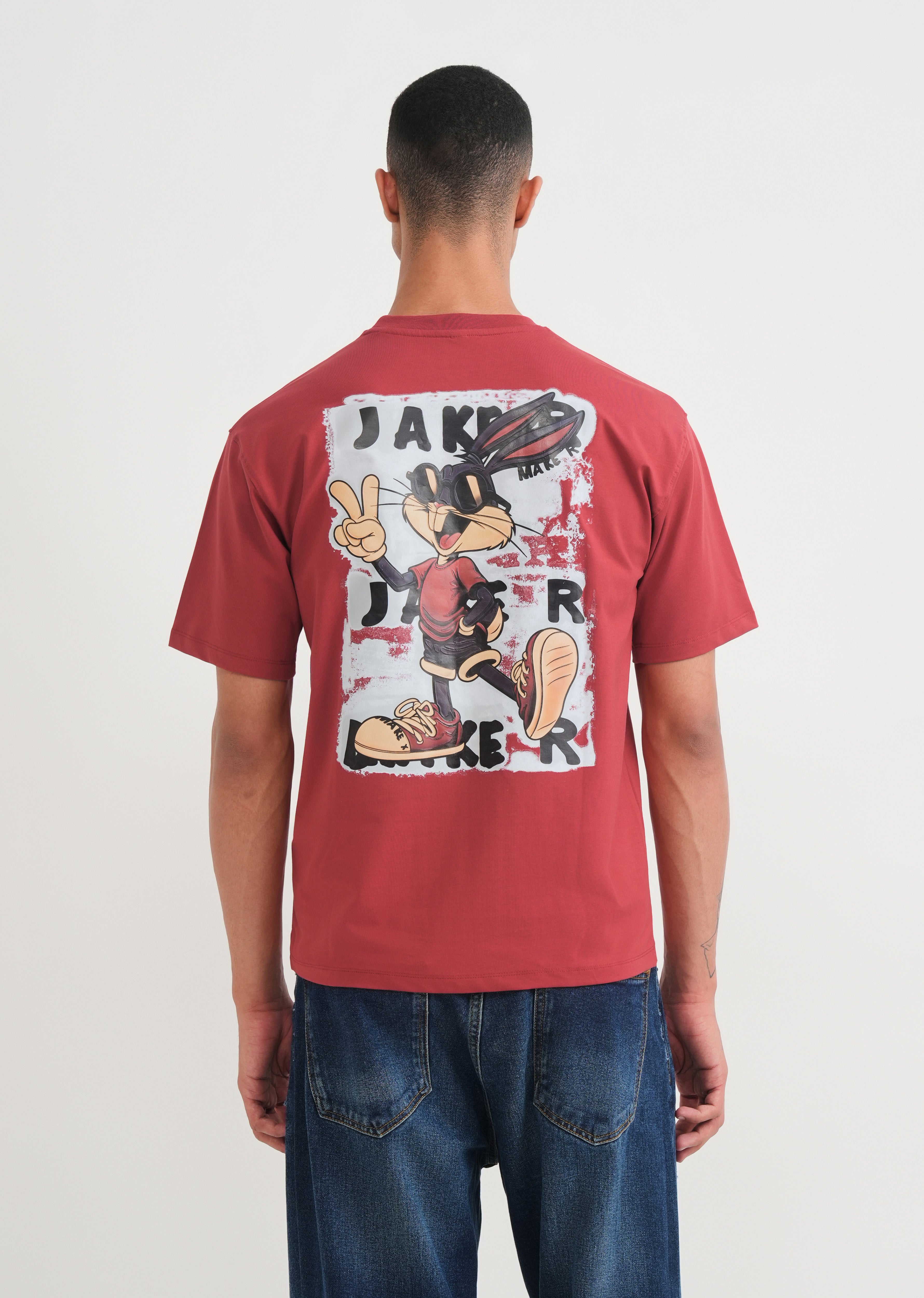 Burnt Red Graphic Printed T-shirt