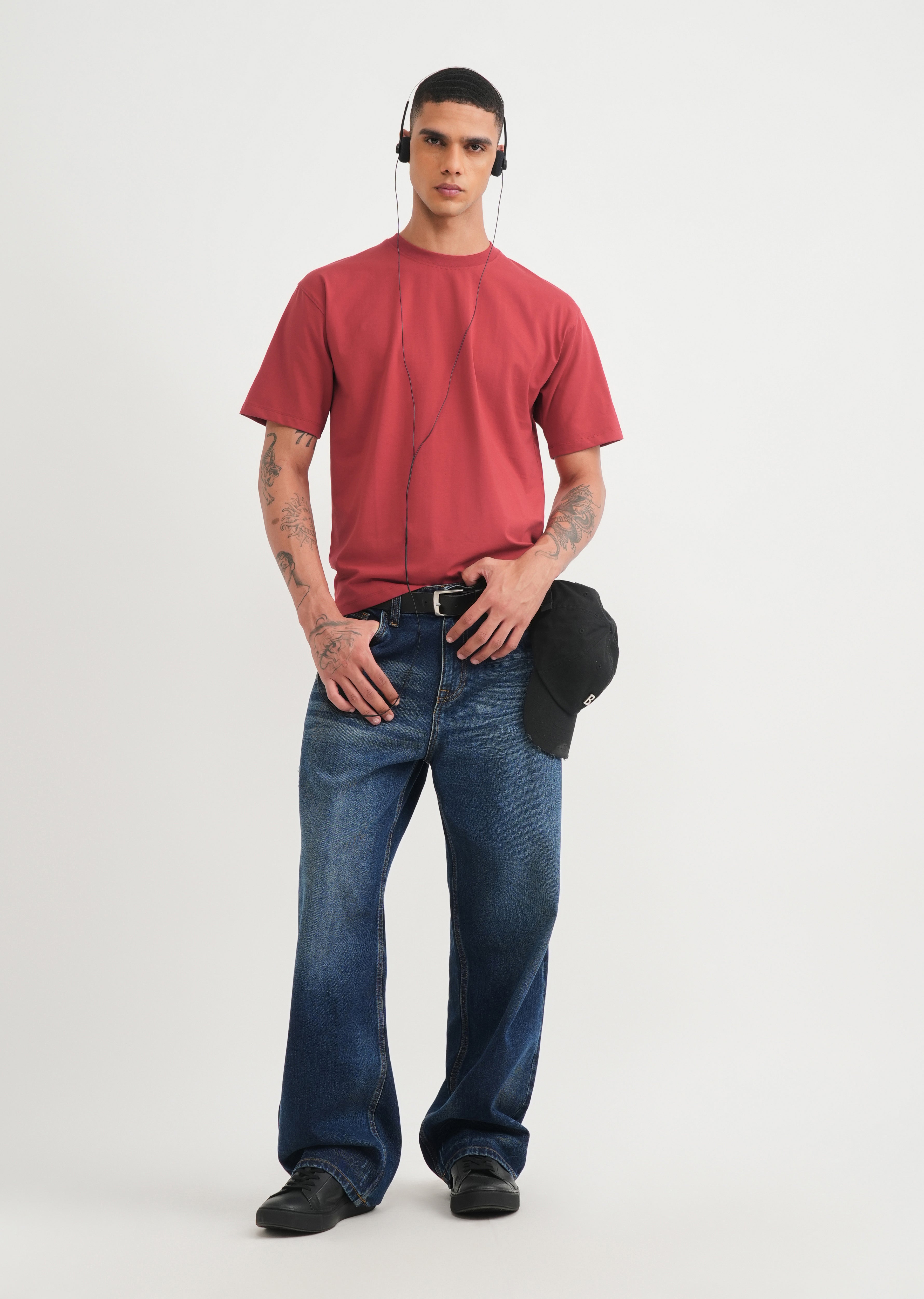 Burnt Red Graphic Printed T-shirt