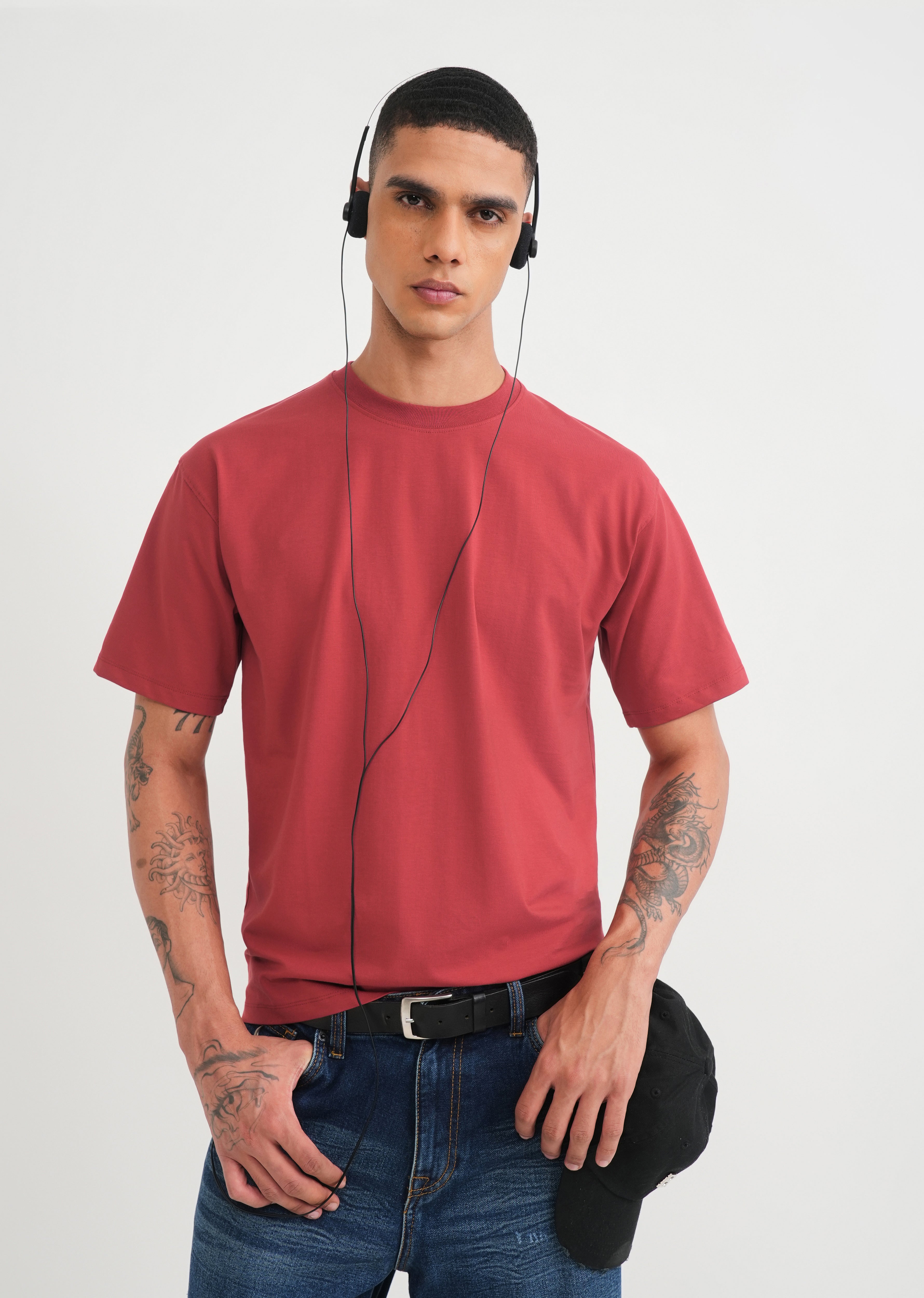 Burnt Red Graphic Printed T-shirt
