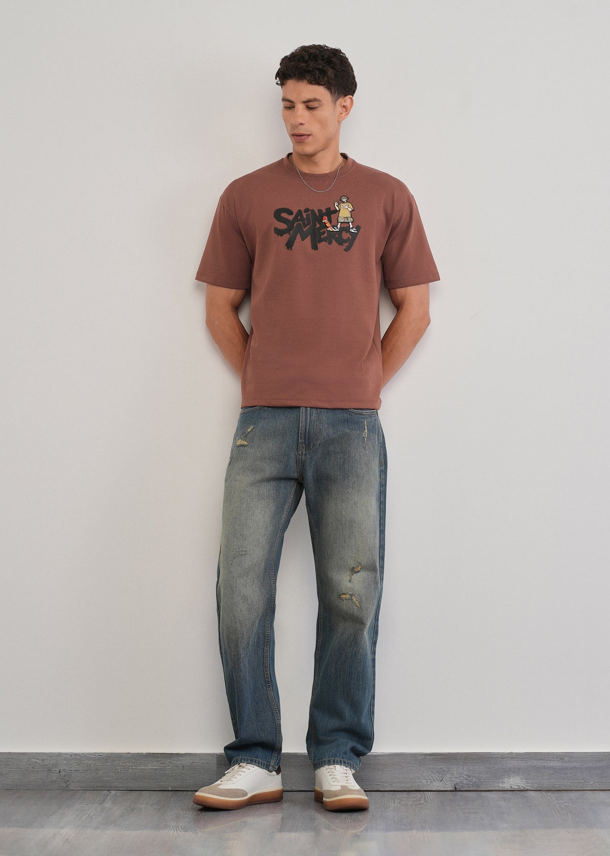 Burnt Brick Rubber Print T-shirt