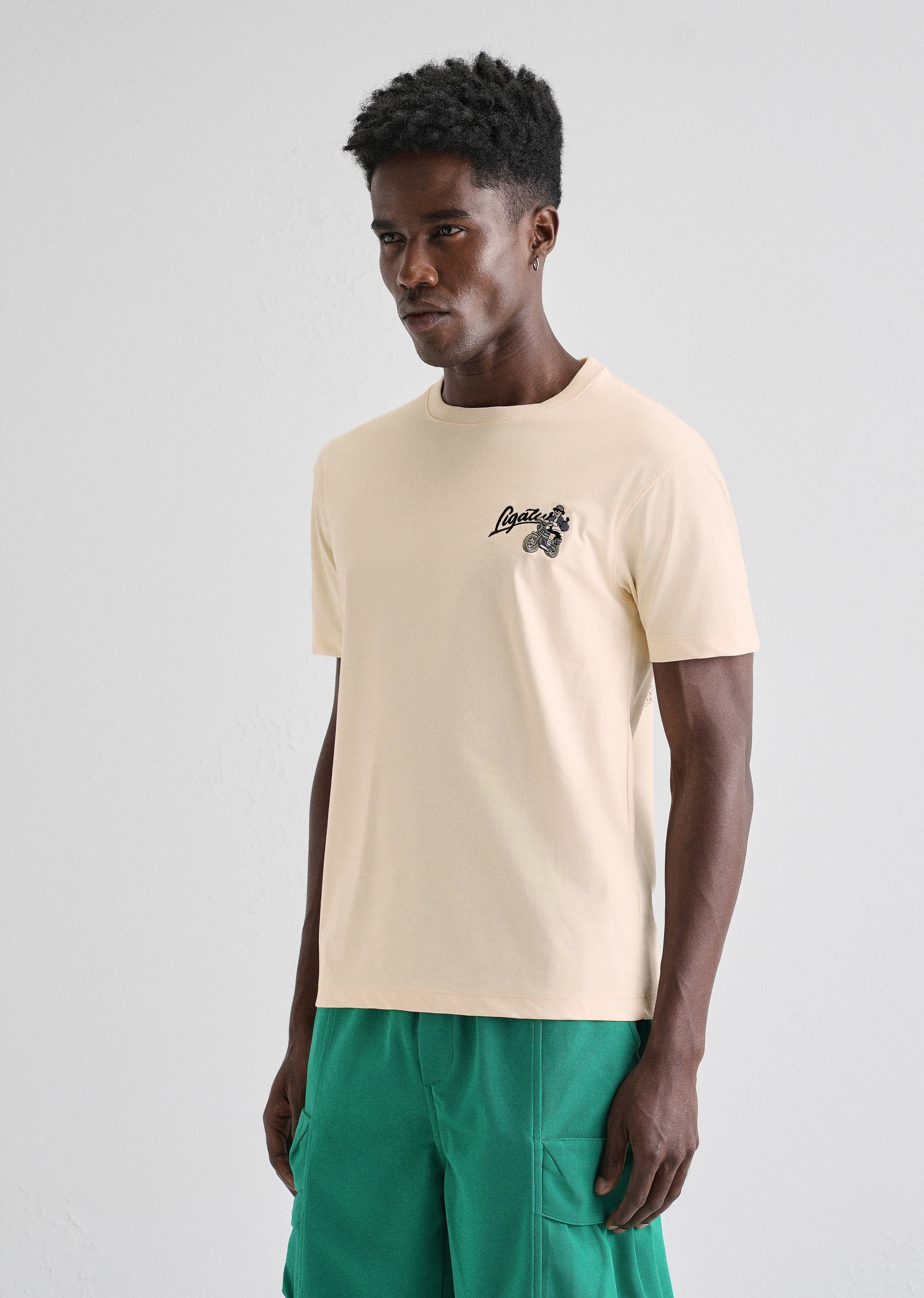 Butter Cream Back Printed T-shirt