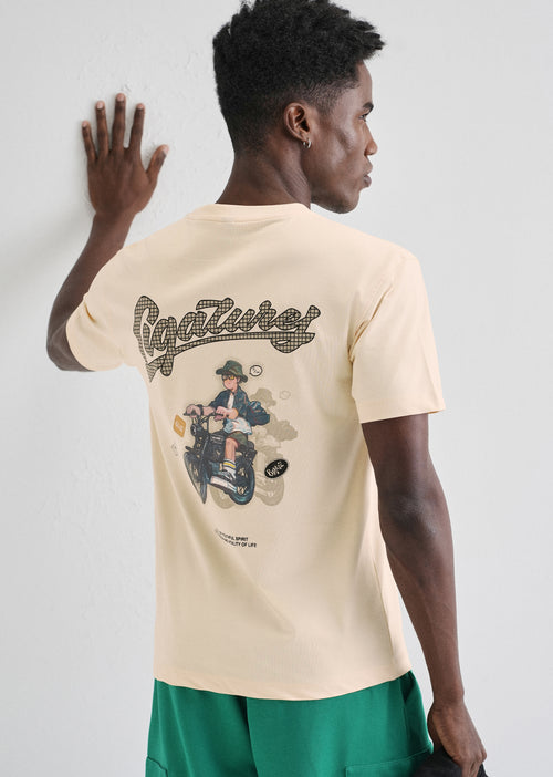 Butter Cream Back Printed T-shirt