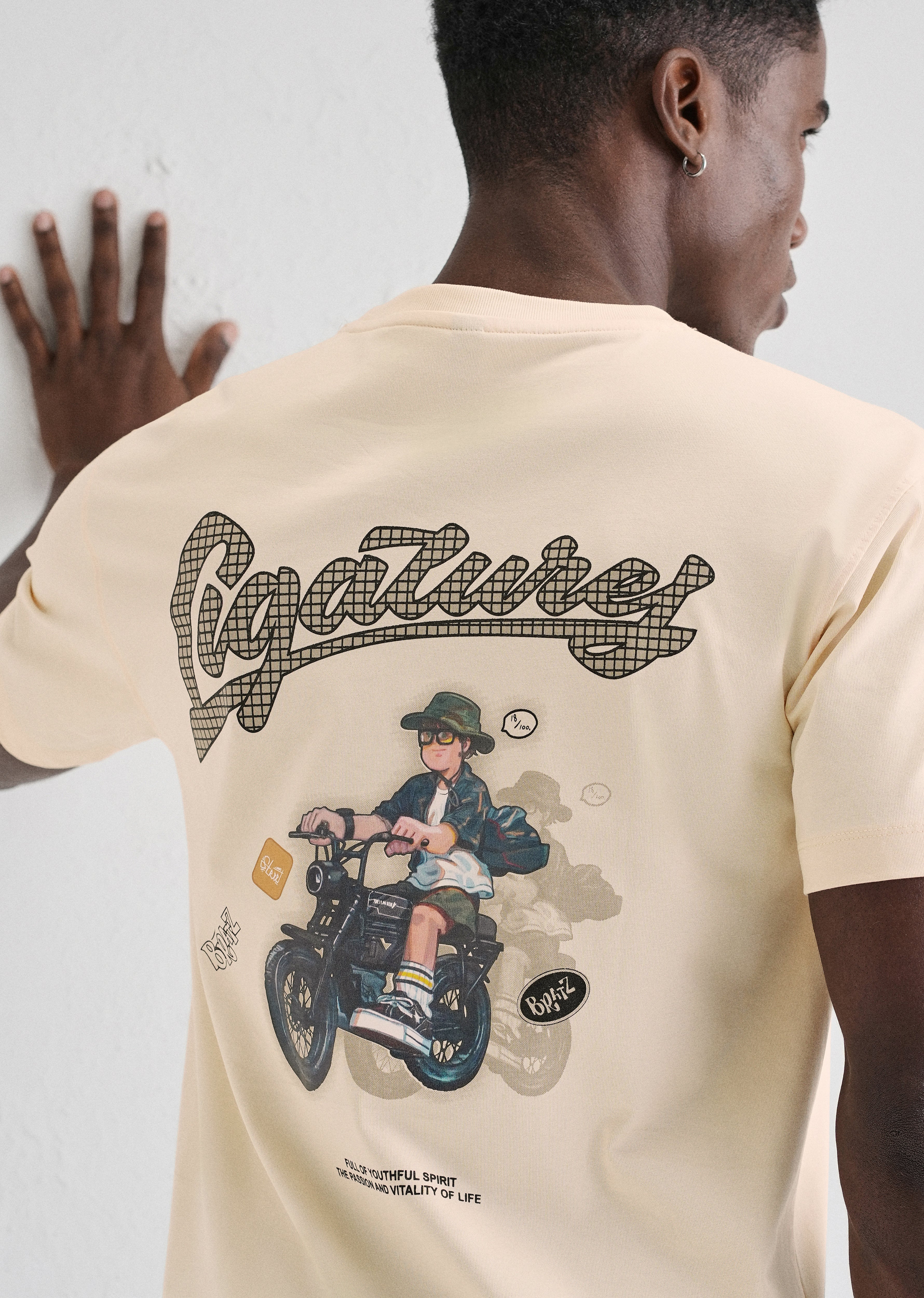 Butter Cream Back Printed T-shirt