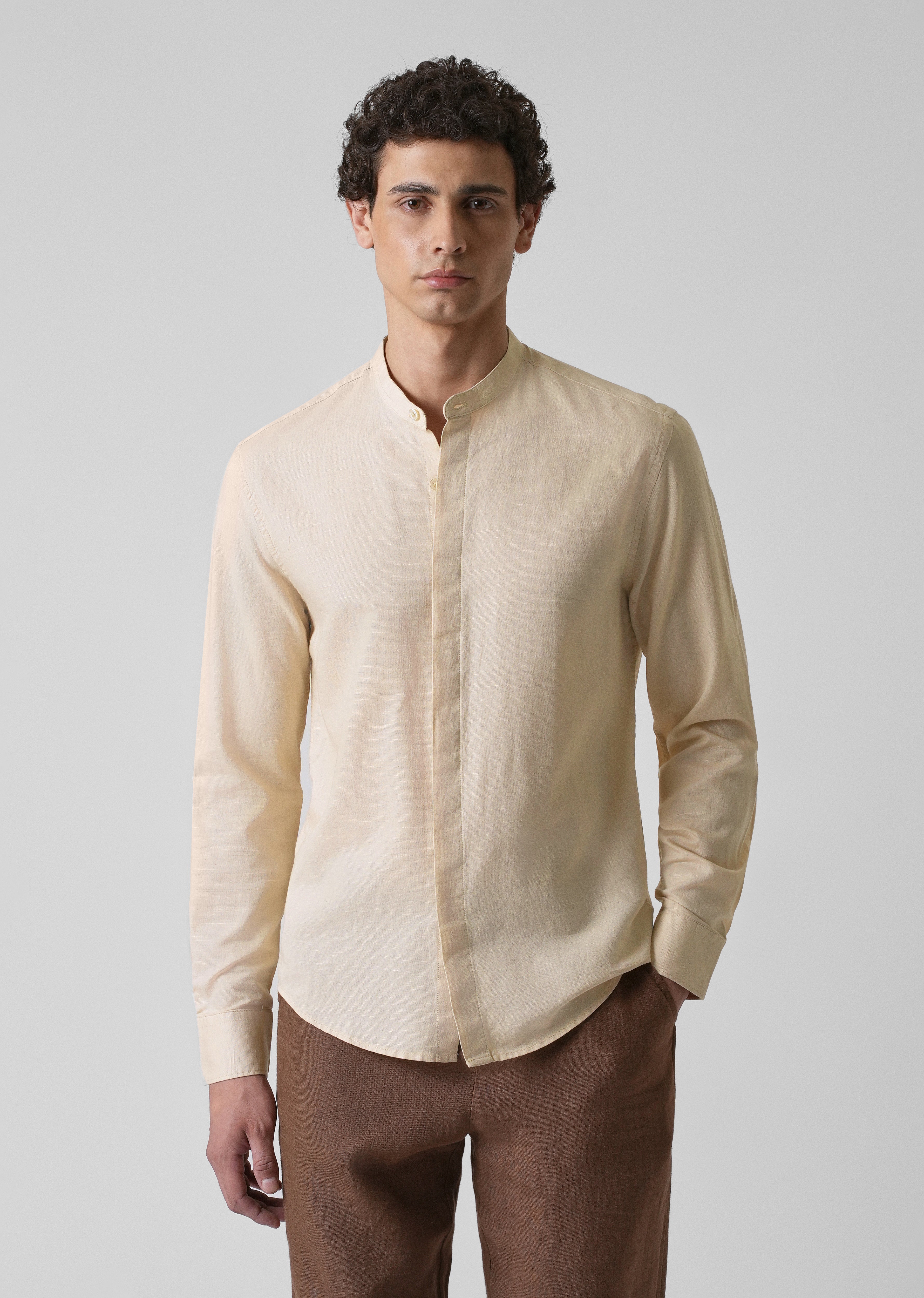 Butter Cream Cotton Linen Shirt