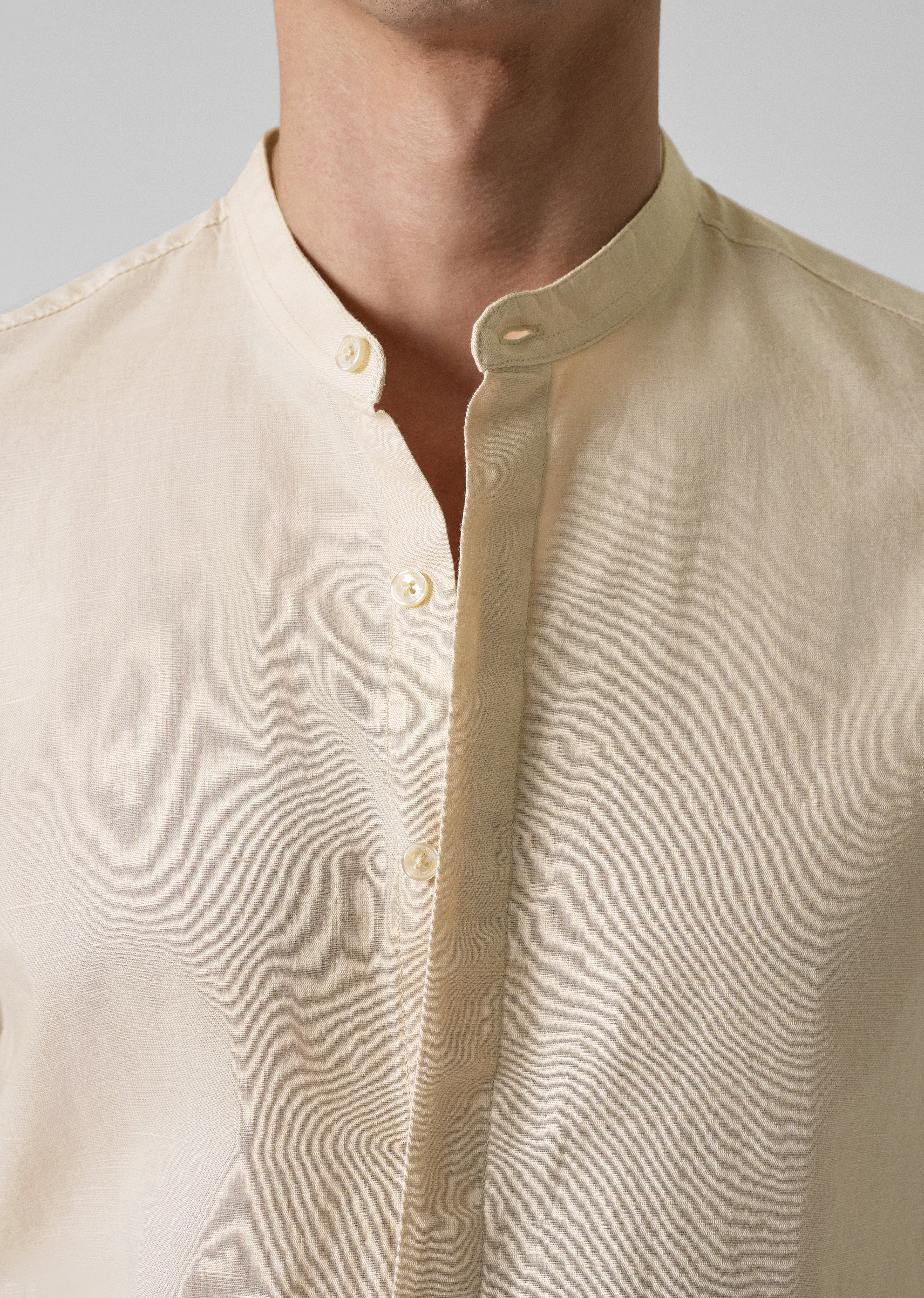 Butter Cream Cotton Linen Shirt