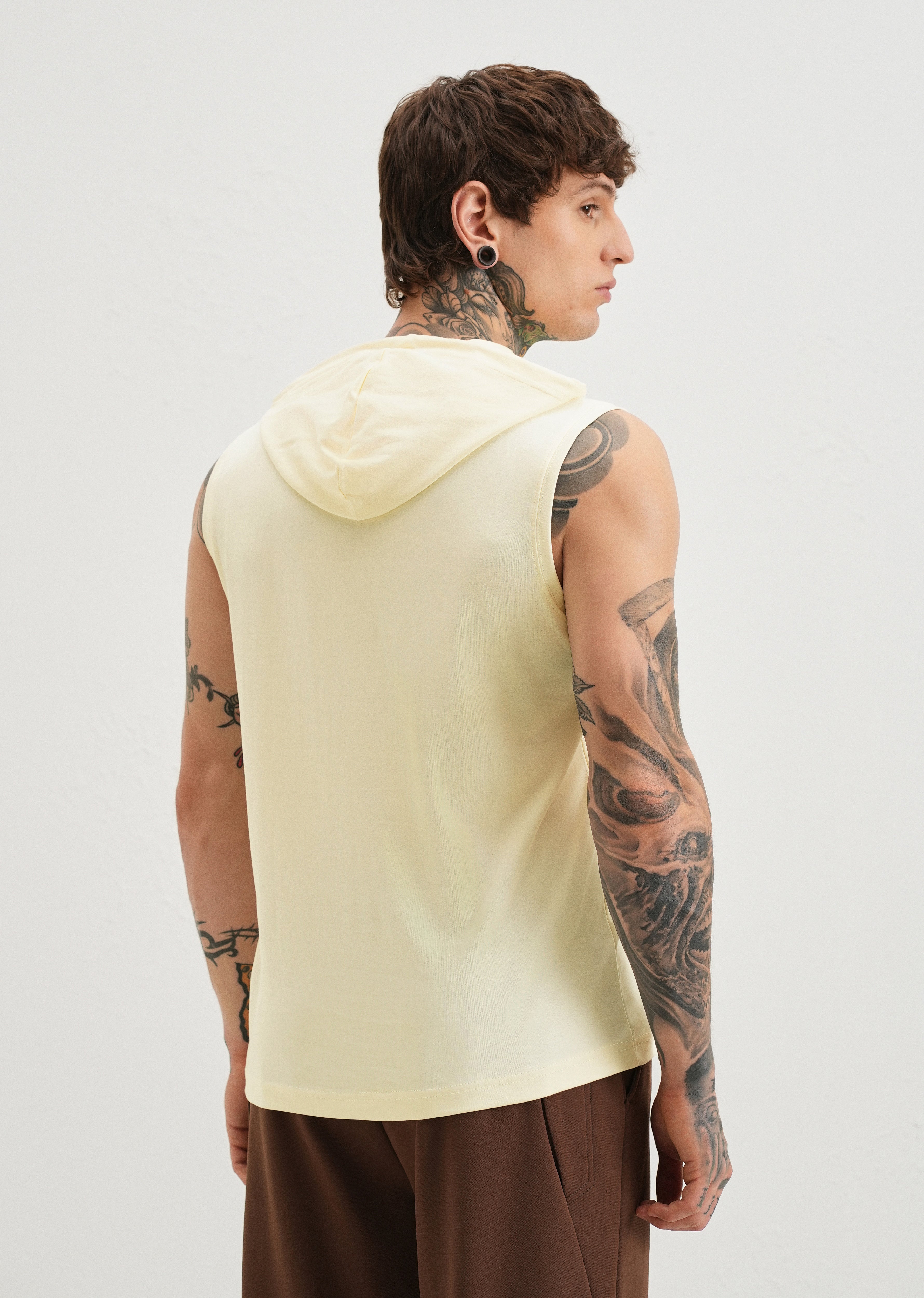Butter Cream Printed Hoodie Tank