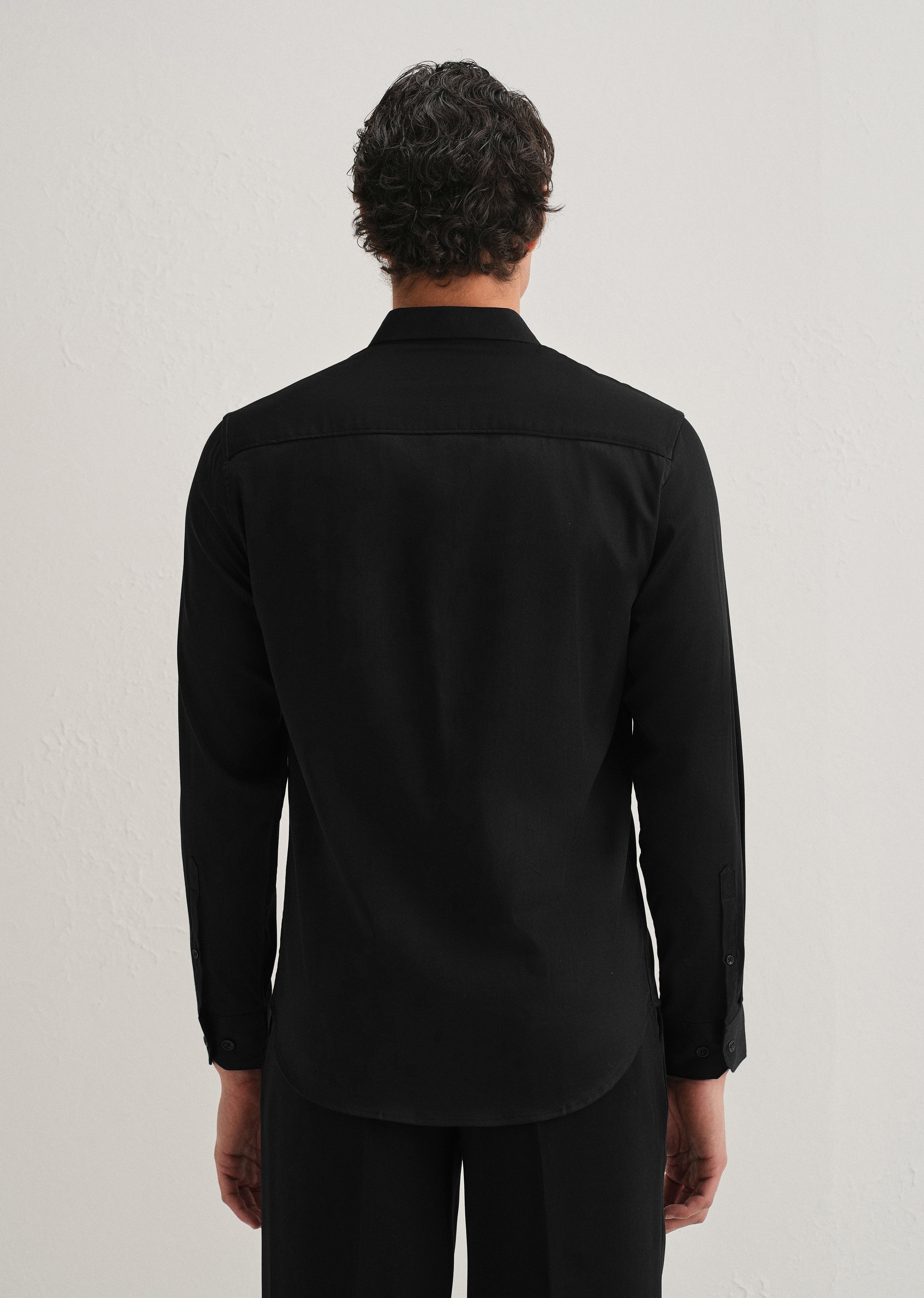 Butterfly Brooch Black Designer Shirt