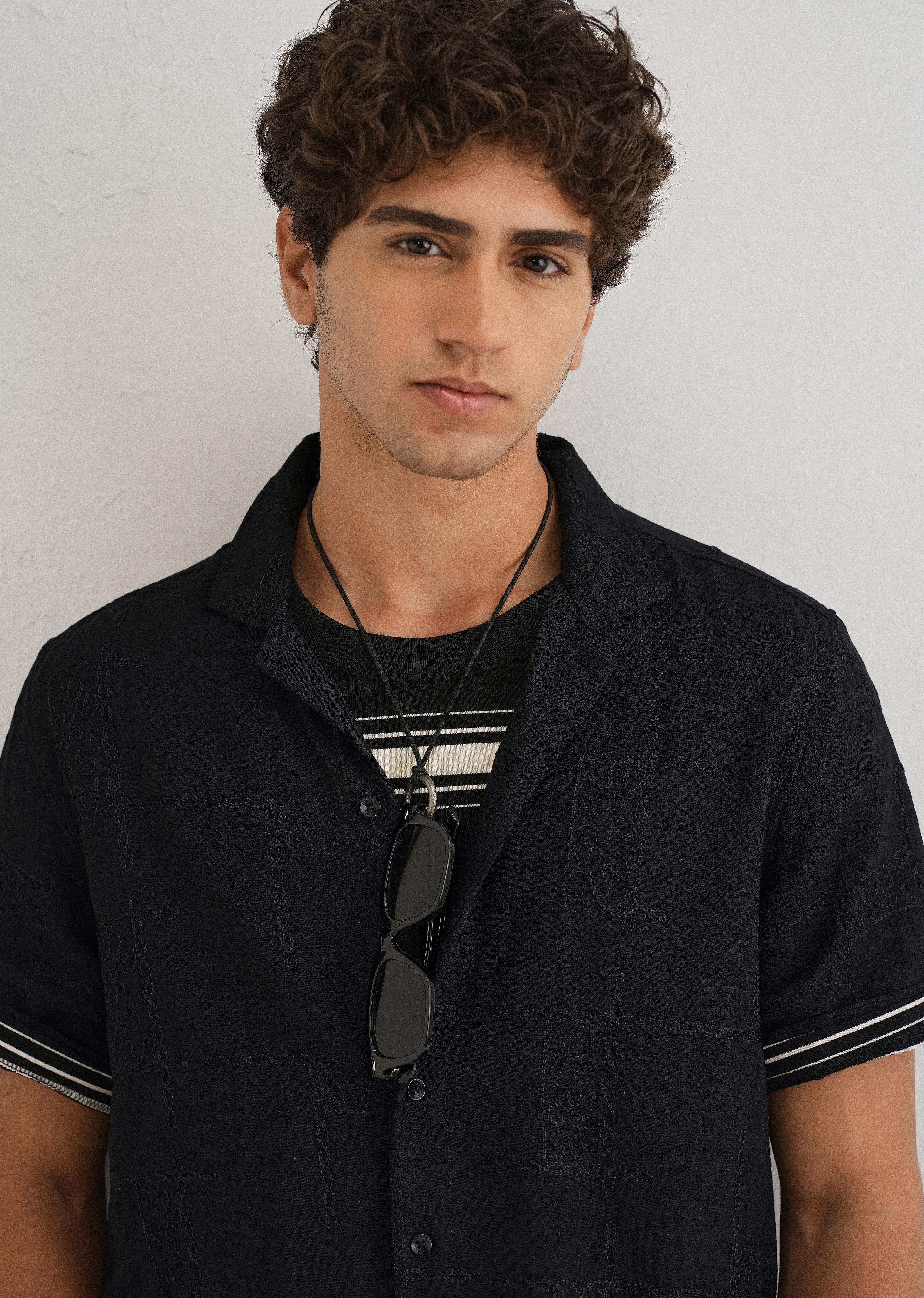 Carbon Black Embroidered Shirt