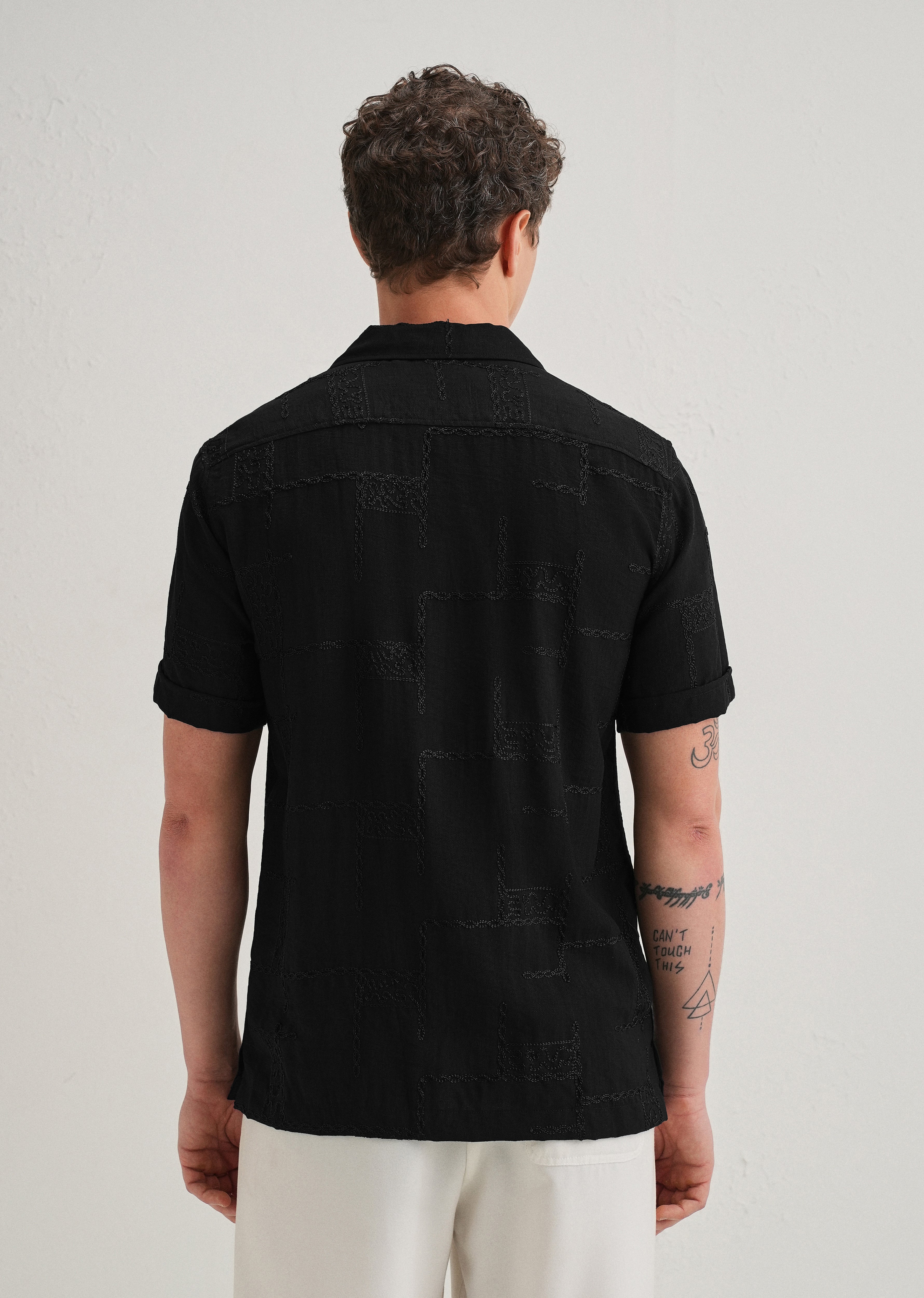 Carbon Black Embroidered Shirt