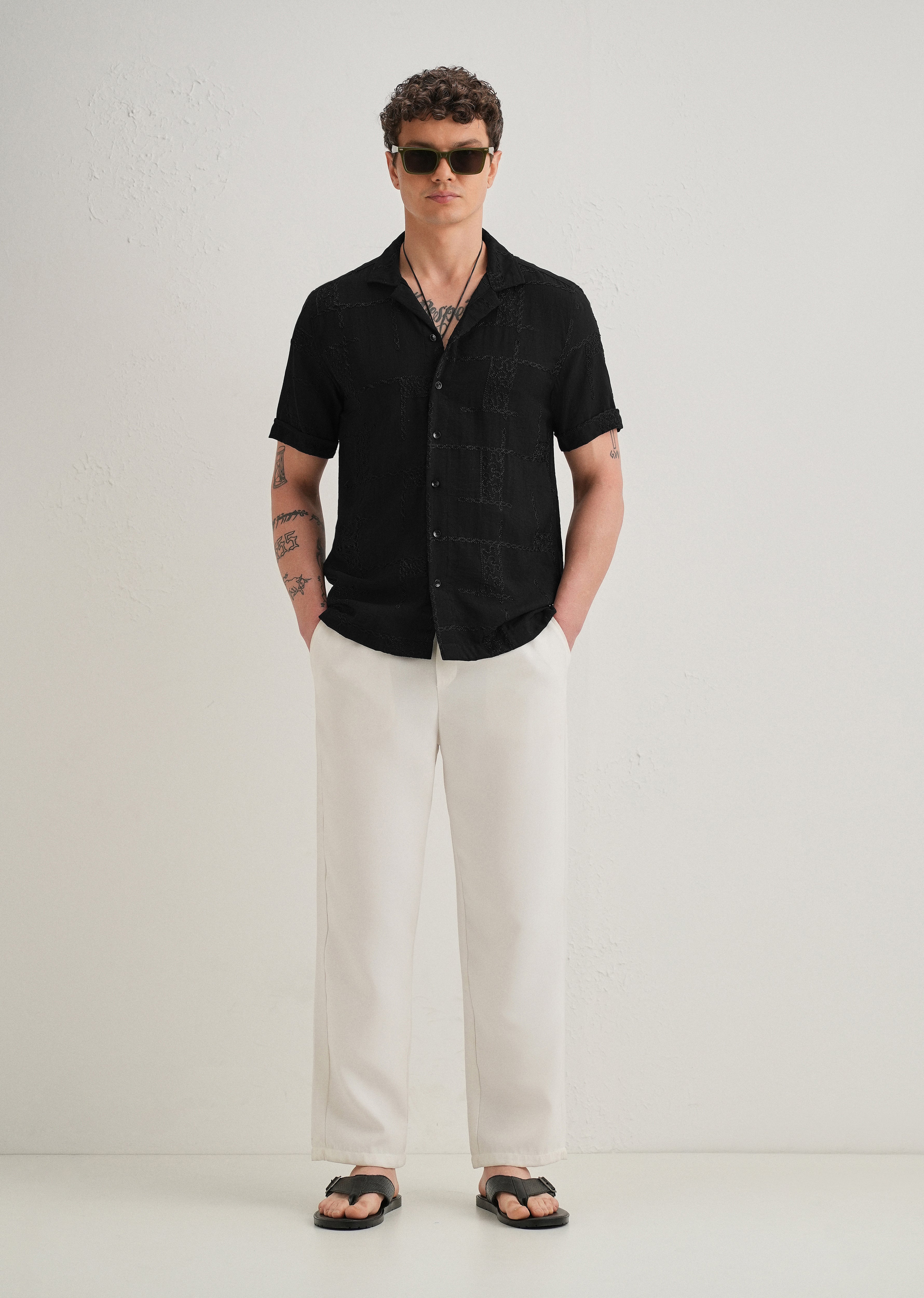 Carbon Black Embroidered Shirt
