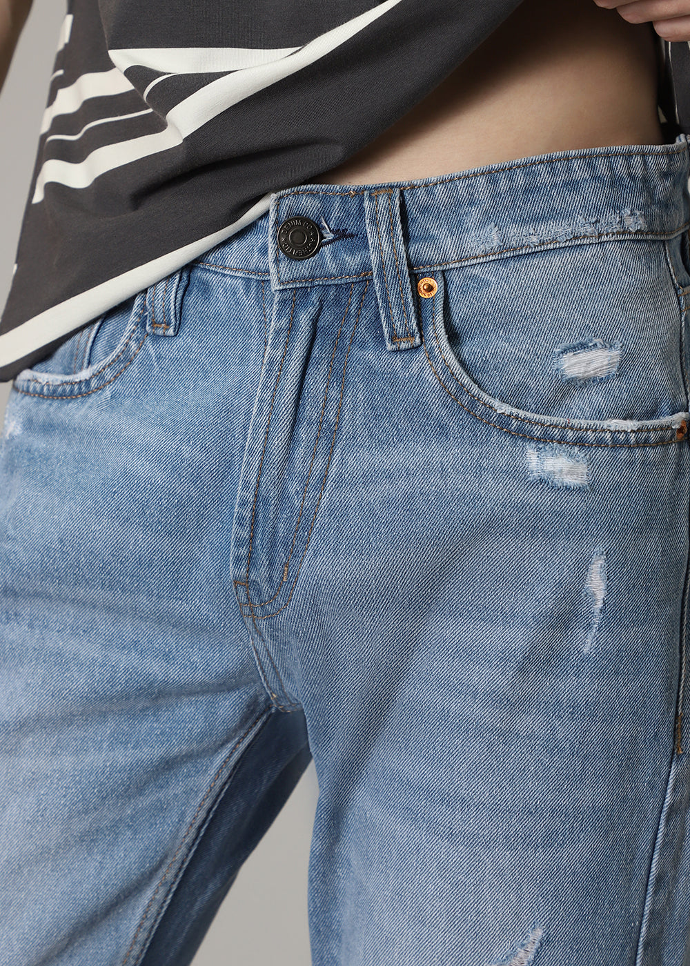 Carter Ribbed Blue Straight fit Jeans