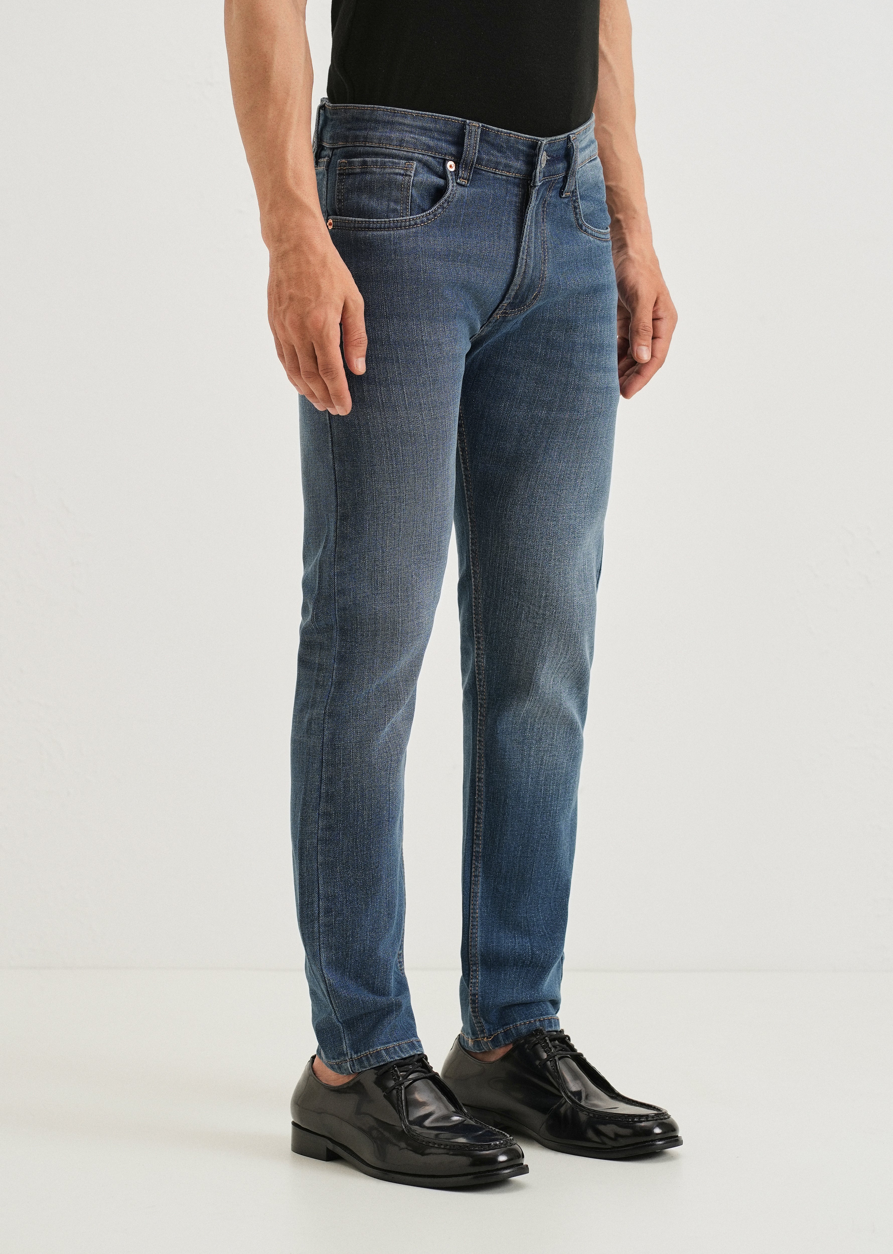 Cerulean Blue Slim Fit Jeans