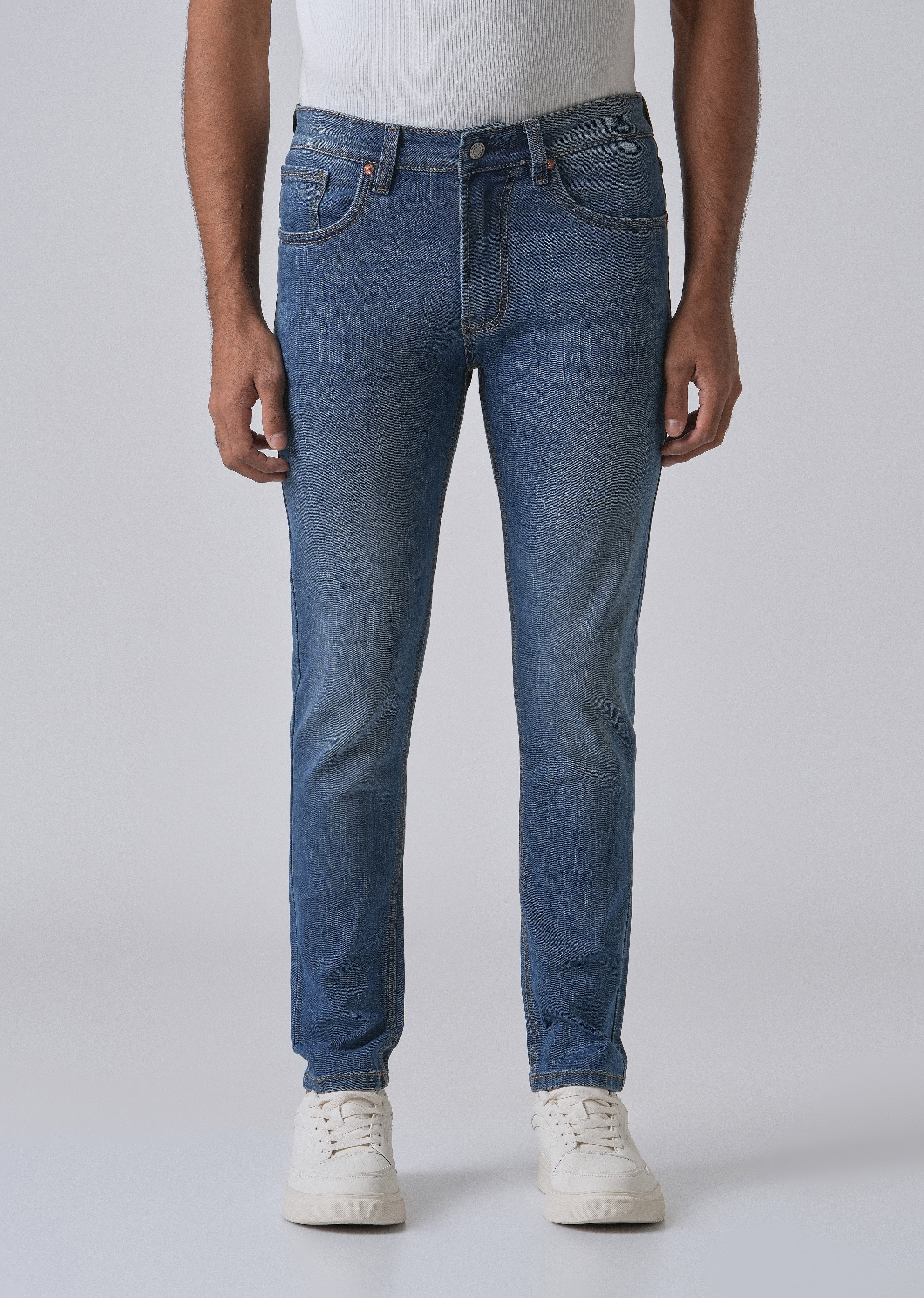 Cerulean Blue Slim Fit Jeans